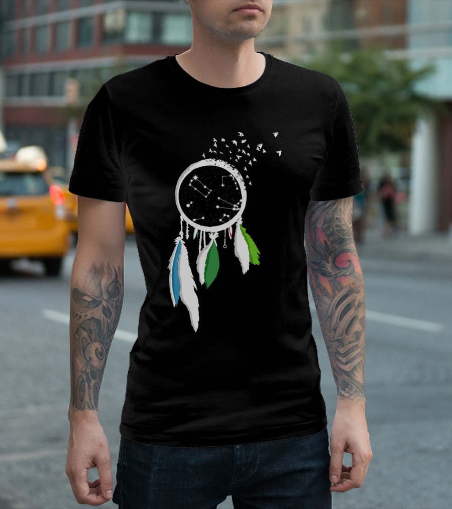 Birds Of A Feather Dreamcatcher Constellation Feathers T-Shirt