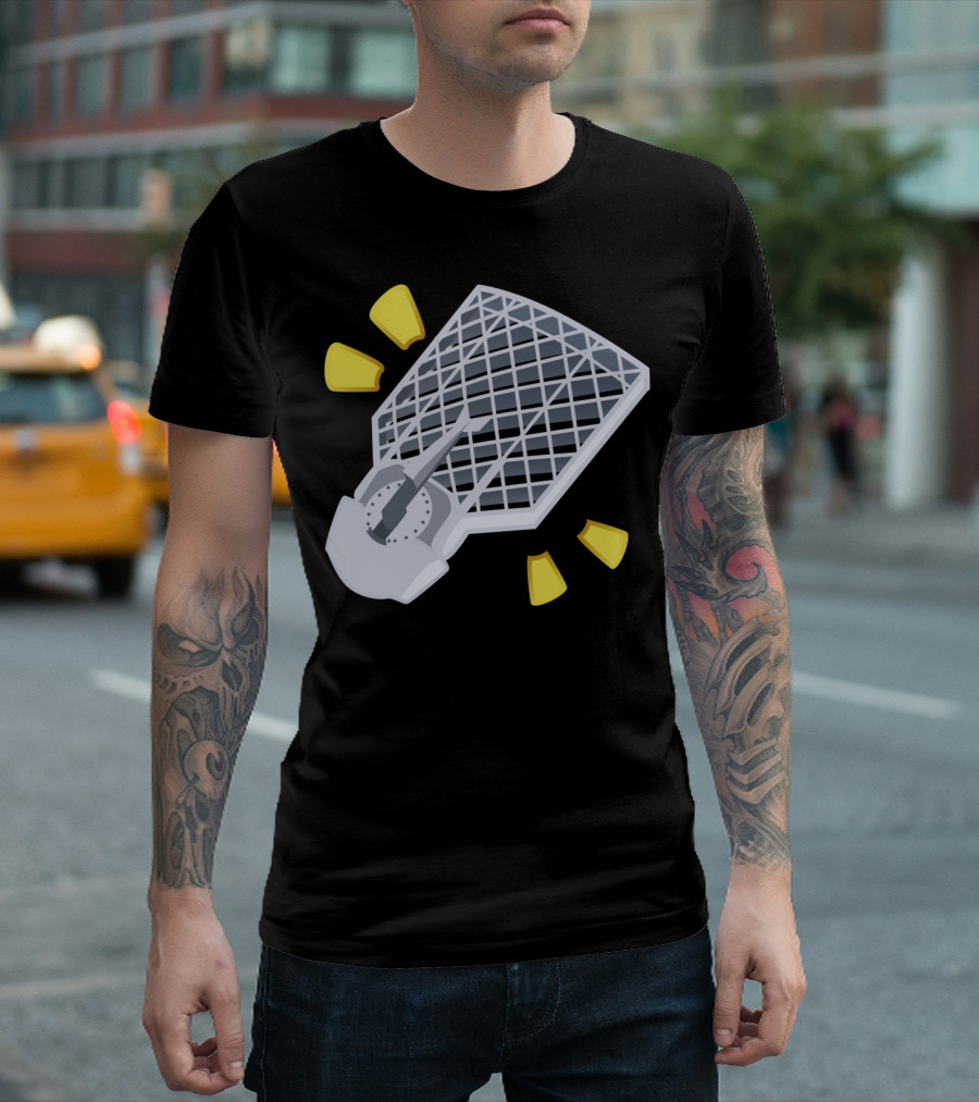 Grid Fins Rocket Component Cartoon with Yellow Accents T-Shirt