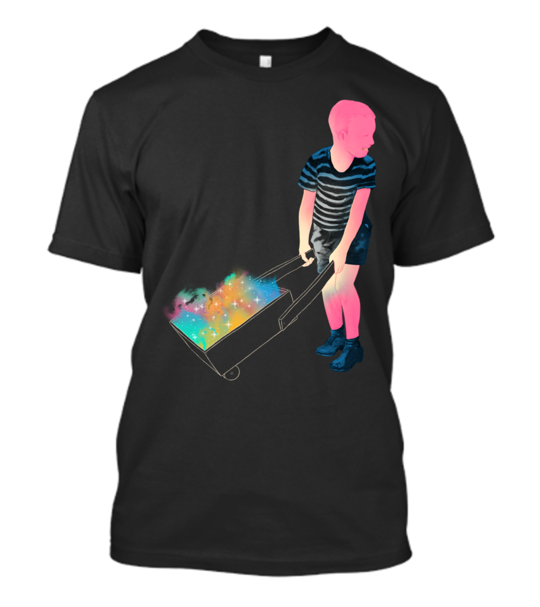 Collecting Wishes Colorful Stardust In Wheelbarrow T-Shirt