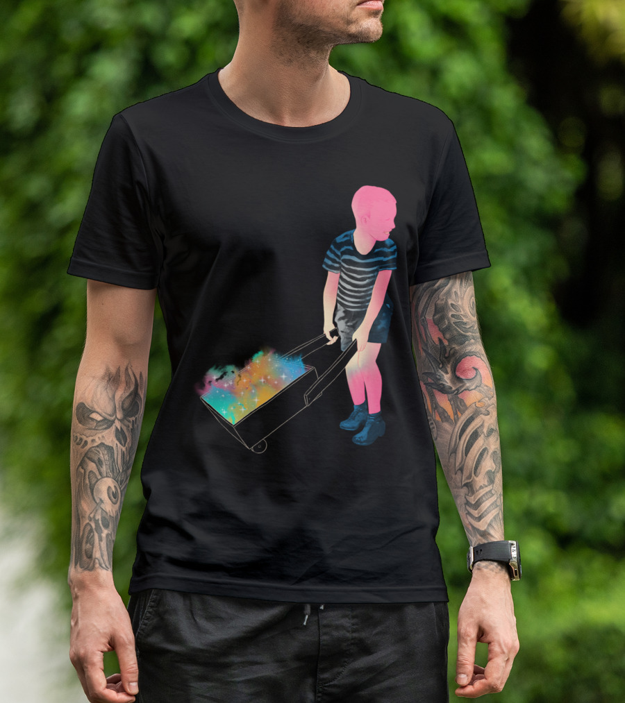 Collecting Wishes Colorful Stardust In Wheelbarrow T-Shirt