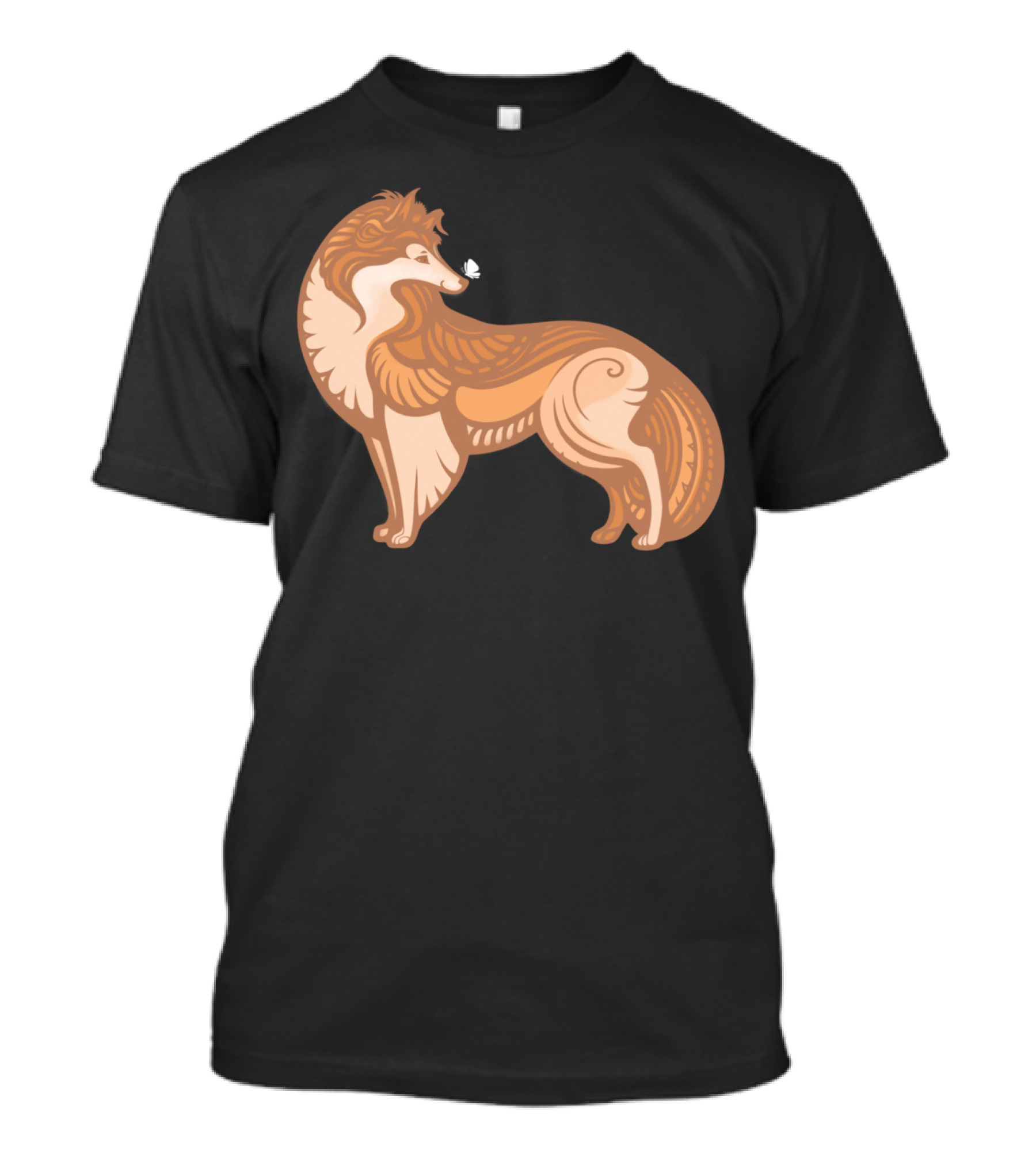 Collie And Butterfly Companions Stylize T-Shirt