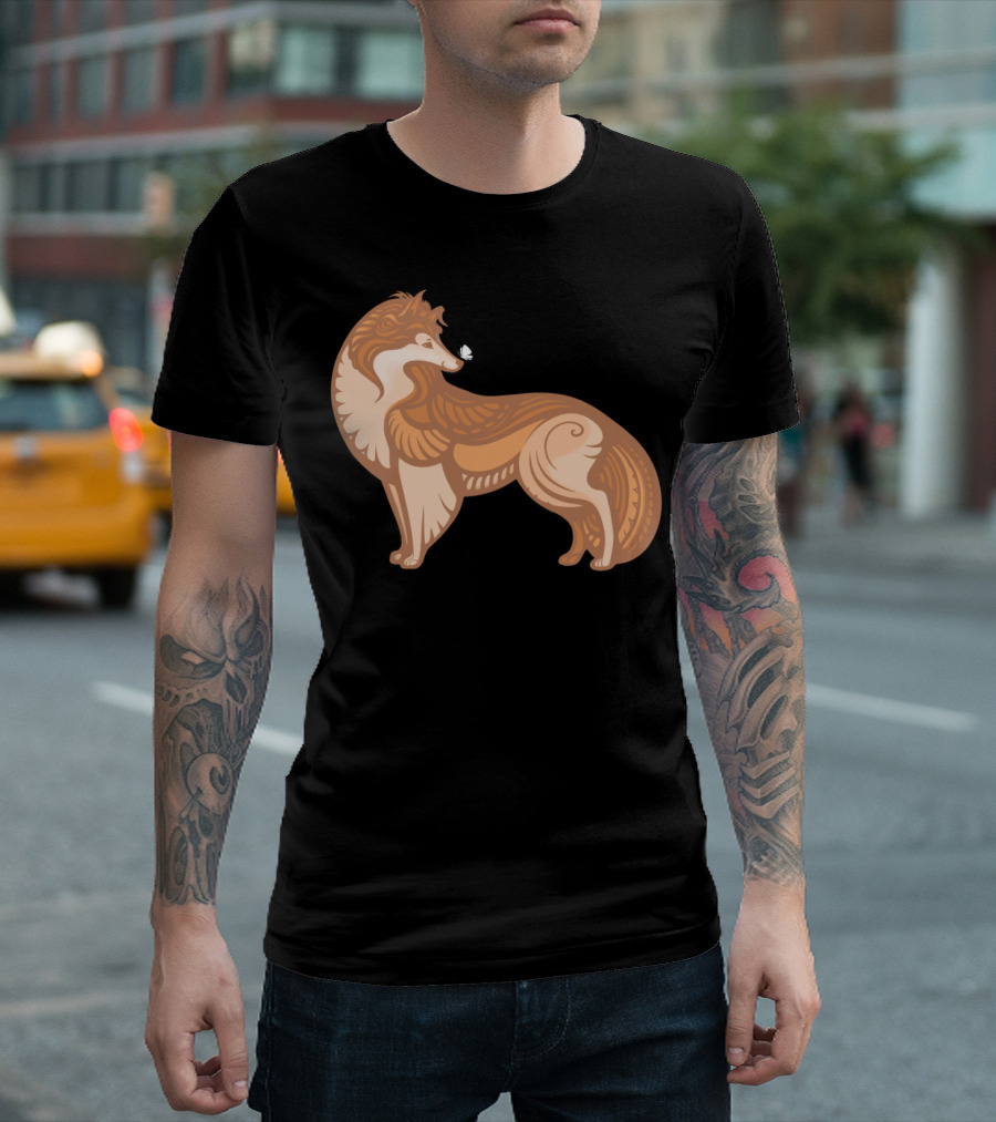 Collie And Butterfly Companions Stylize T-Shirt