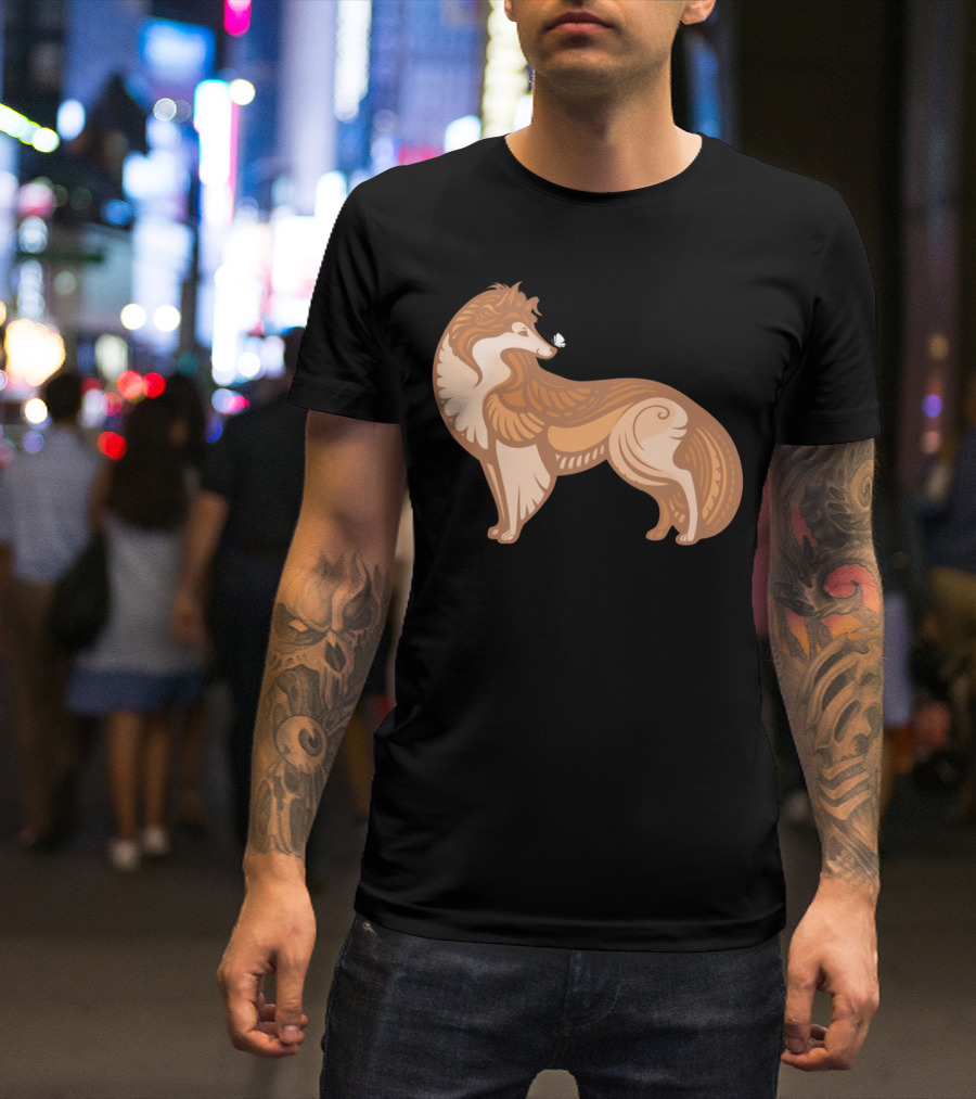Collie And Butterfly Companions Stylize T-Shirt