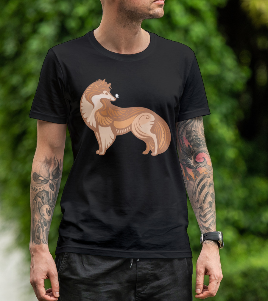 Collie And Butterfly Companions Stylize T-Shirt