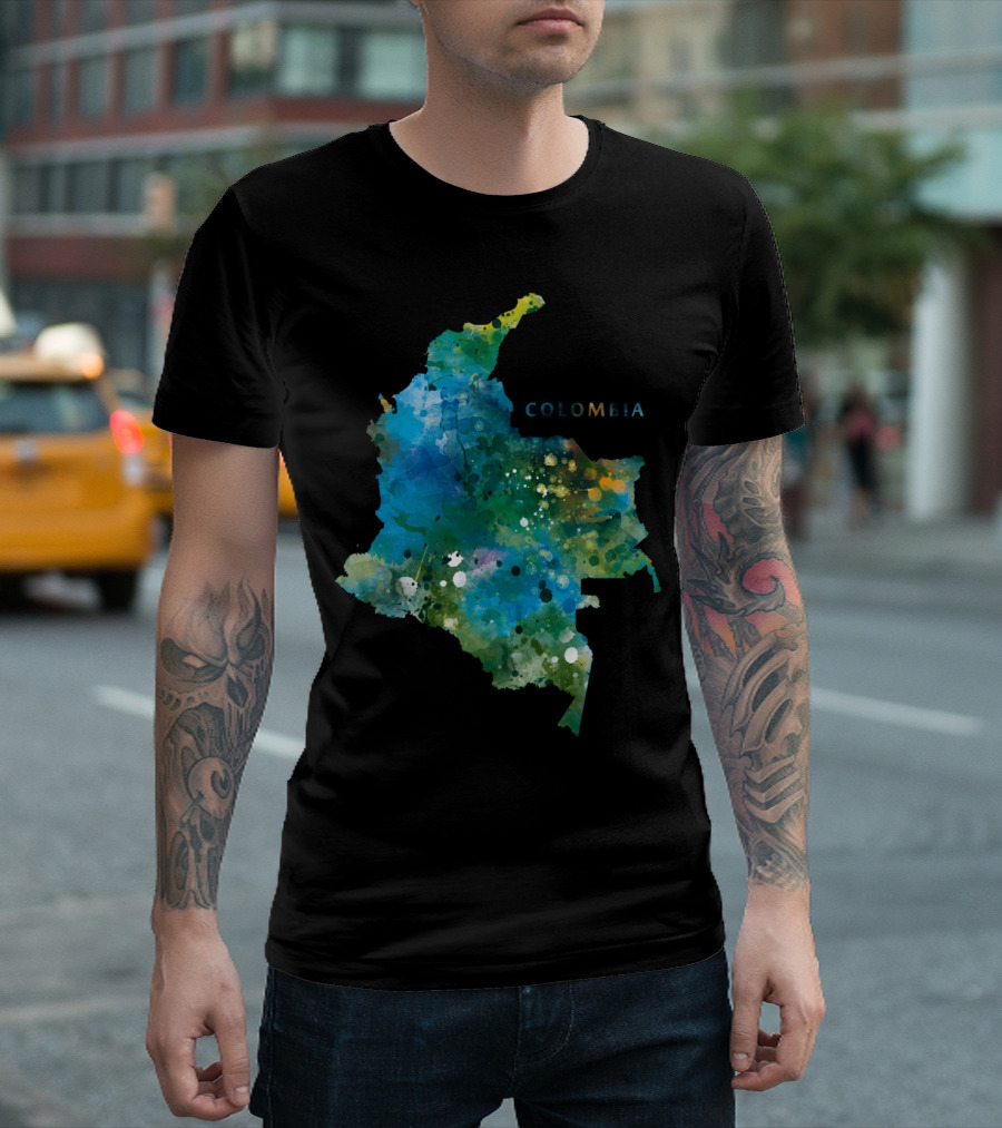 Colombia Map Watercolor T-Shirt