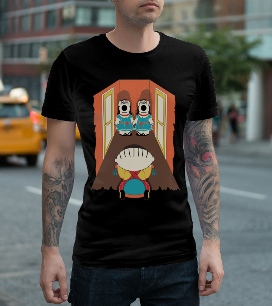 Stewie Griffin Meets Creepy Twins Hallway T-Shirt