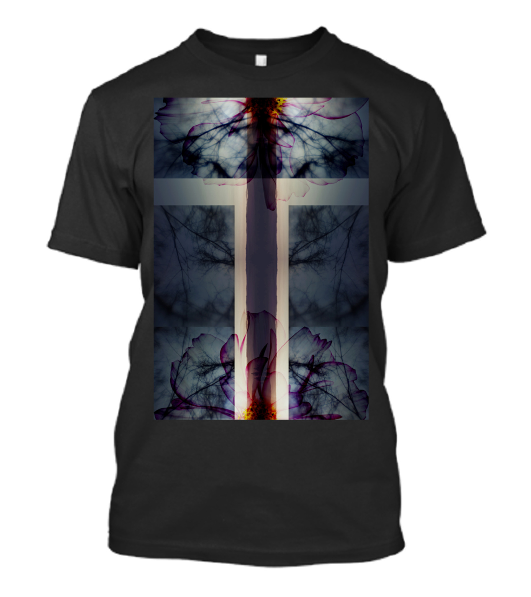 Grounding Energy Floral Symmetry Cross T-Shirt