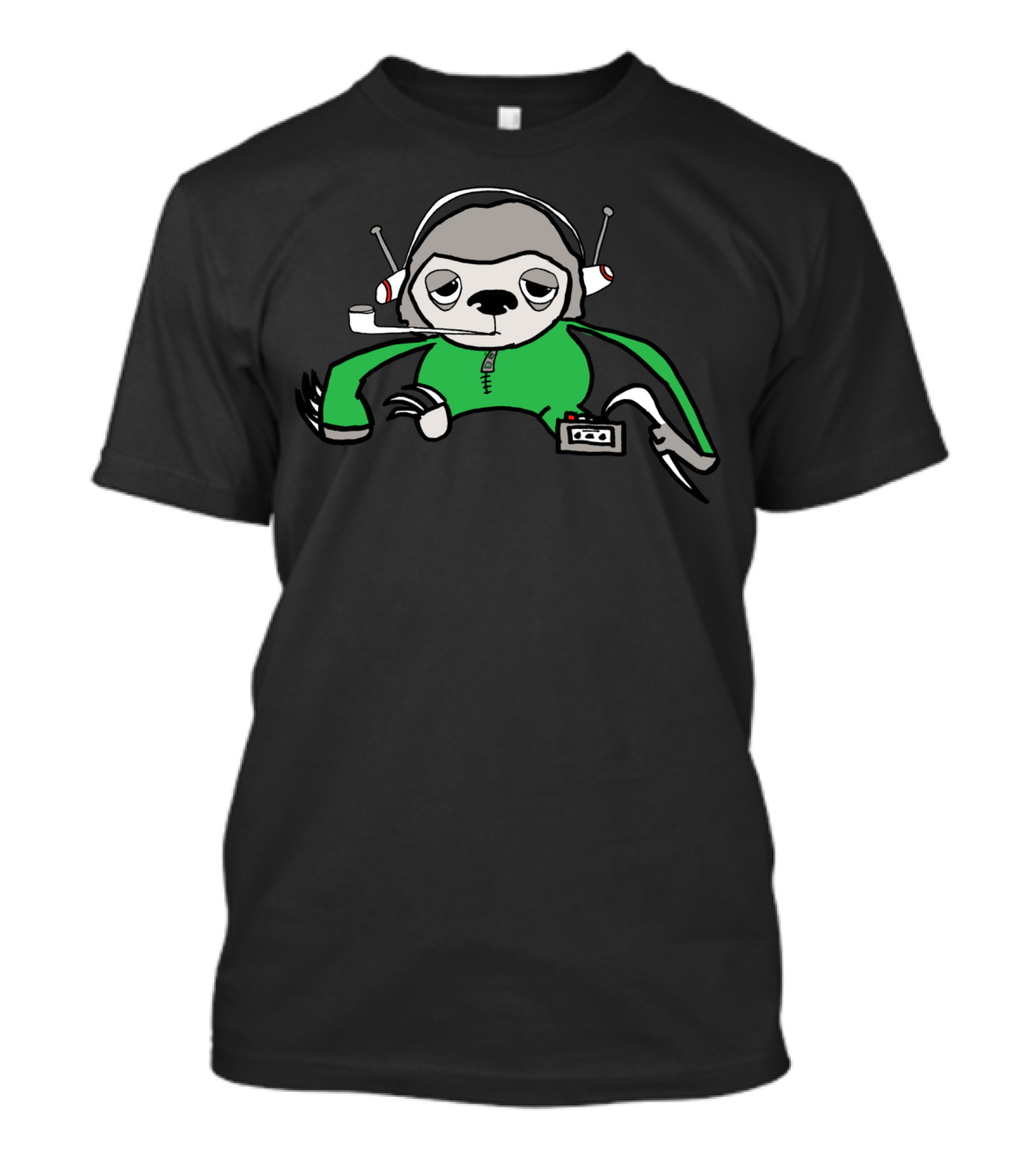 Lazy Sloth Gamer Style With Headset And Controller T-Shirt