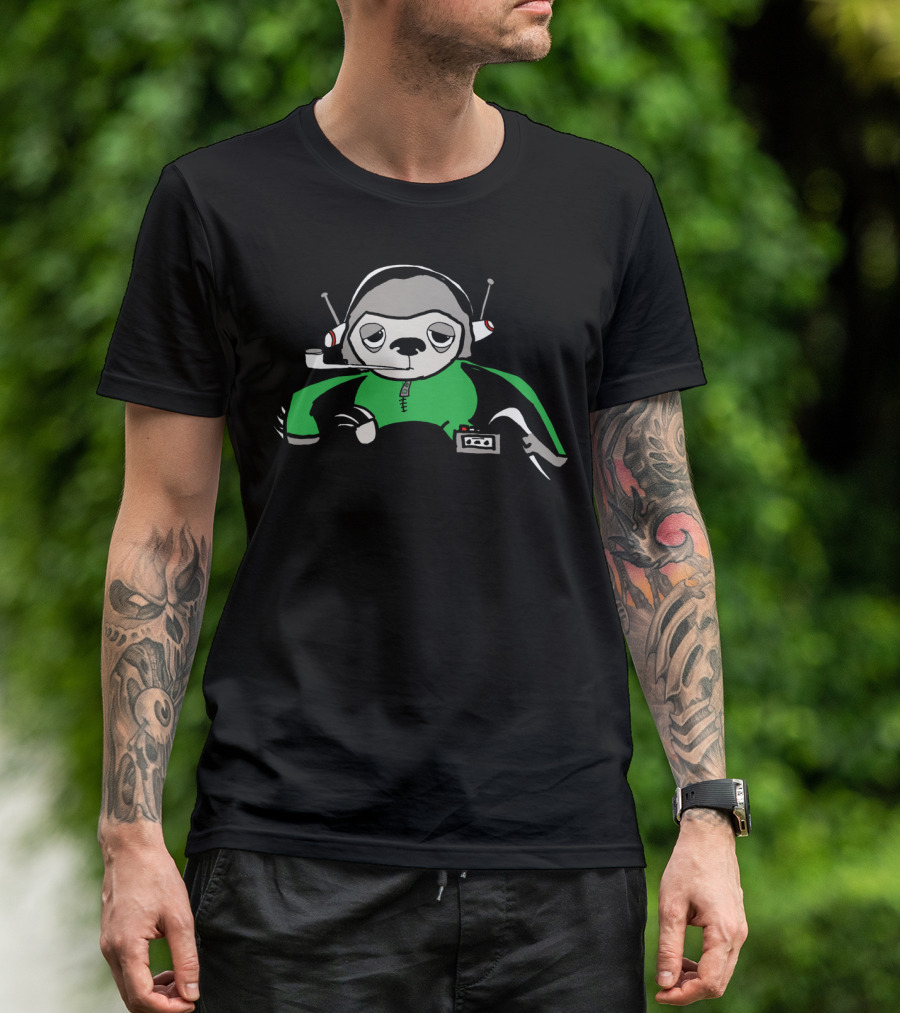Lazy Sloth Gamer Style With Headset And Controller T-Shirt