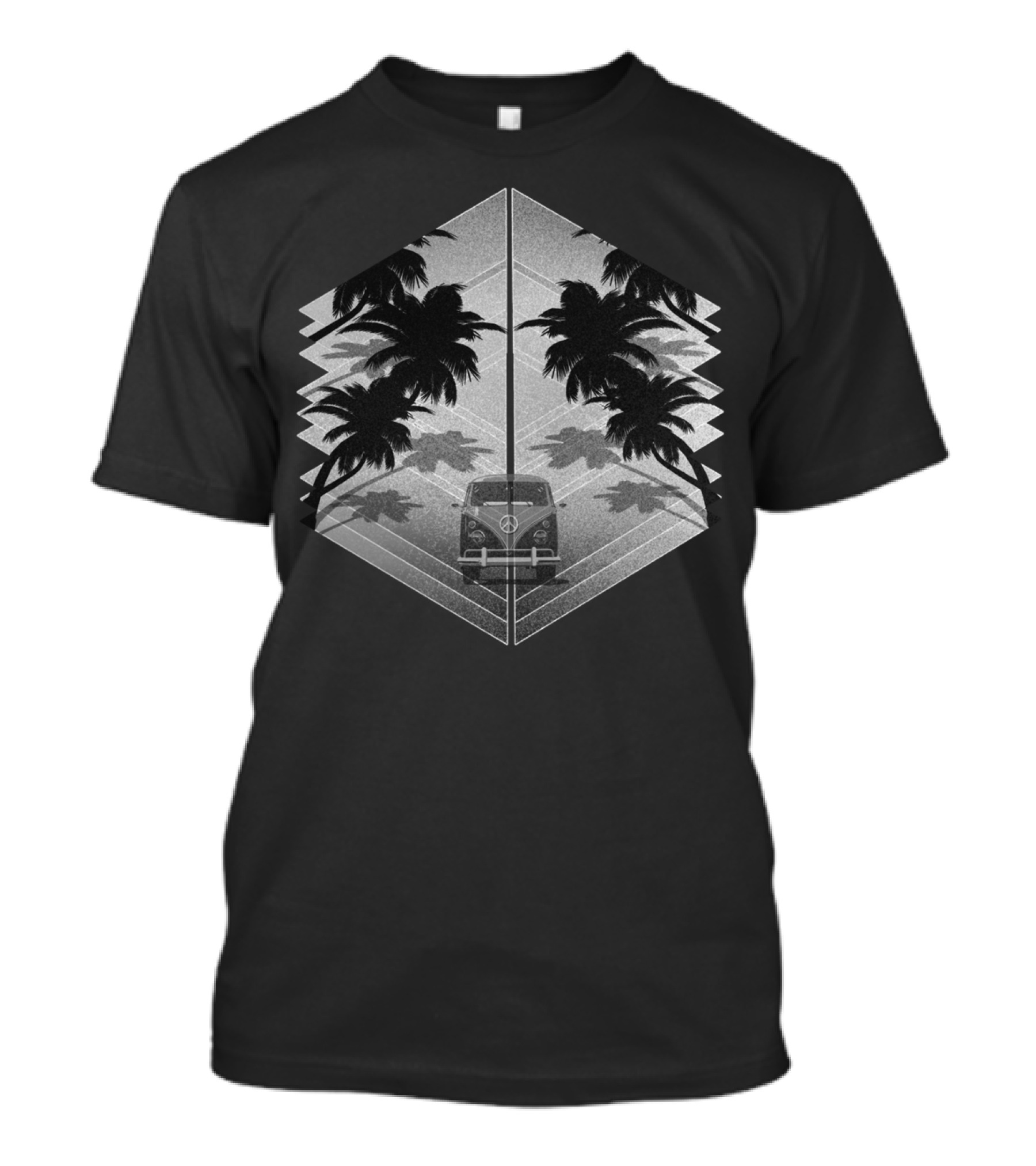 Back To The Island Vintage Van And Palm Trees Retro Adventure T-Shirt