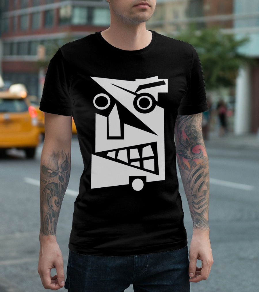 Grumpy Old Man Abstract Expression Face T-Shirt