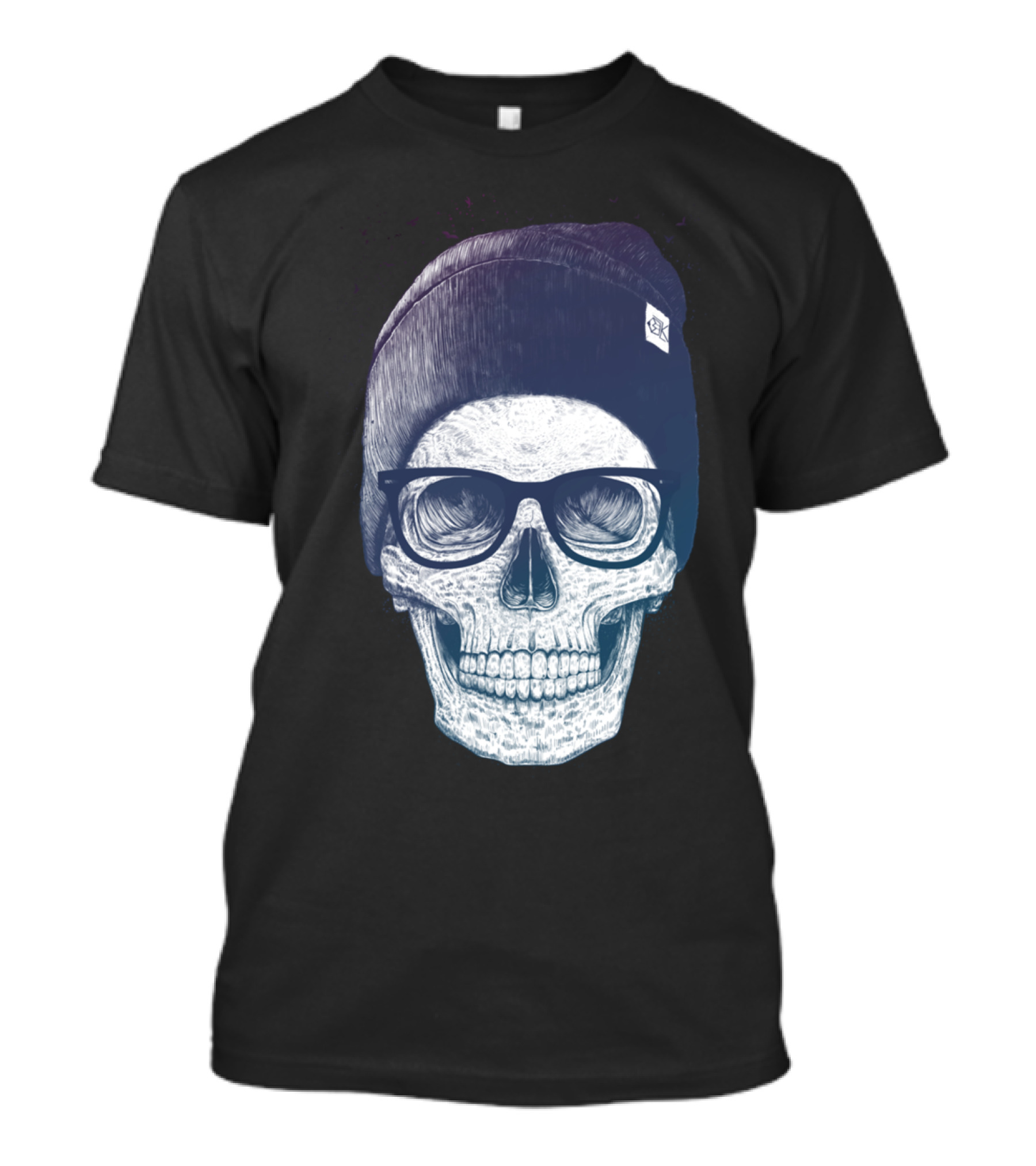 Skull With Glasses And Beanie Hat T-Shirt
