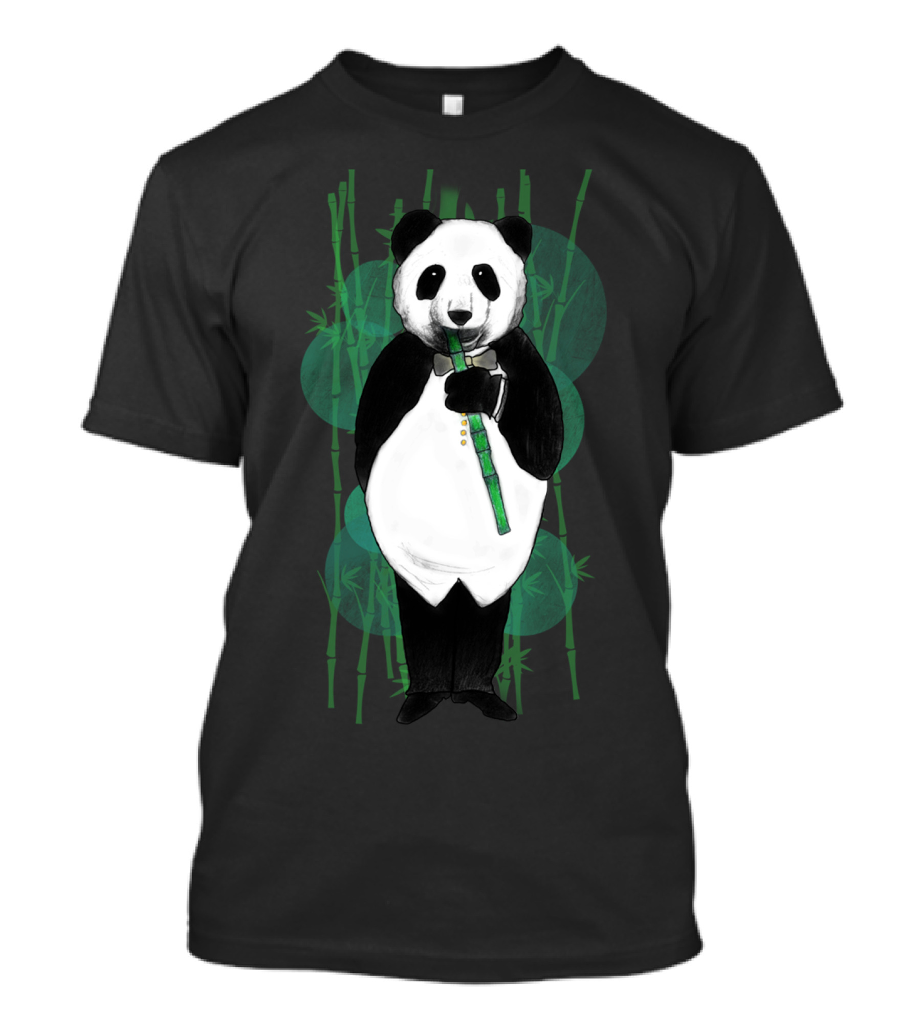 Elegant Panda With Bamboo And Tuxedo T-Shirt