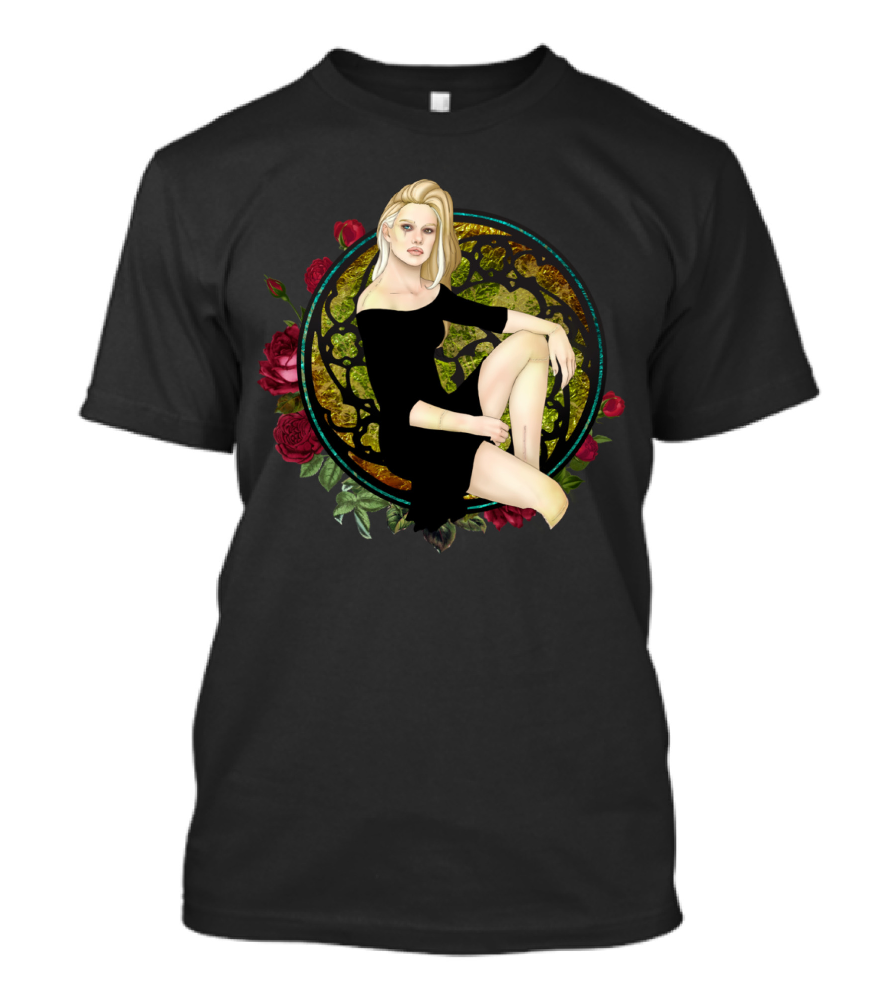 Stitched Up Pinup Gothic Rose Tattoo Aesthetic T-Shirt