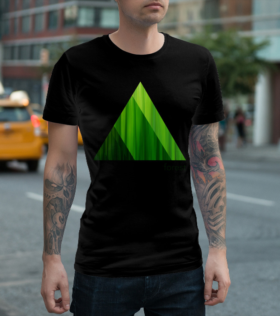Elemental Forest Green Triangular Geometry T-Shirt