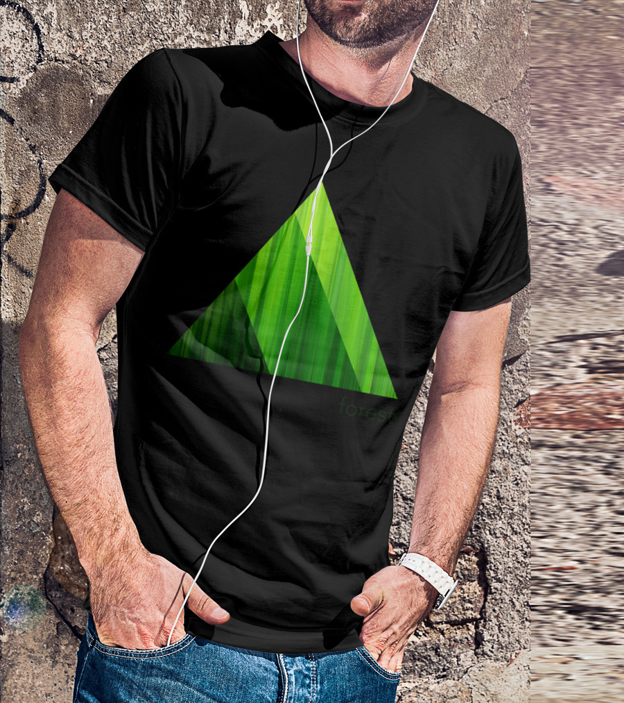 Elemental Forest Green Triangular Geometry T-Shirt
