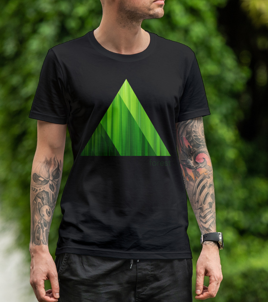 Elemental Forest Green Triangular Geometry T-Shirt