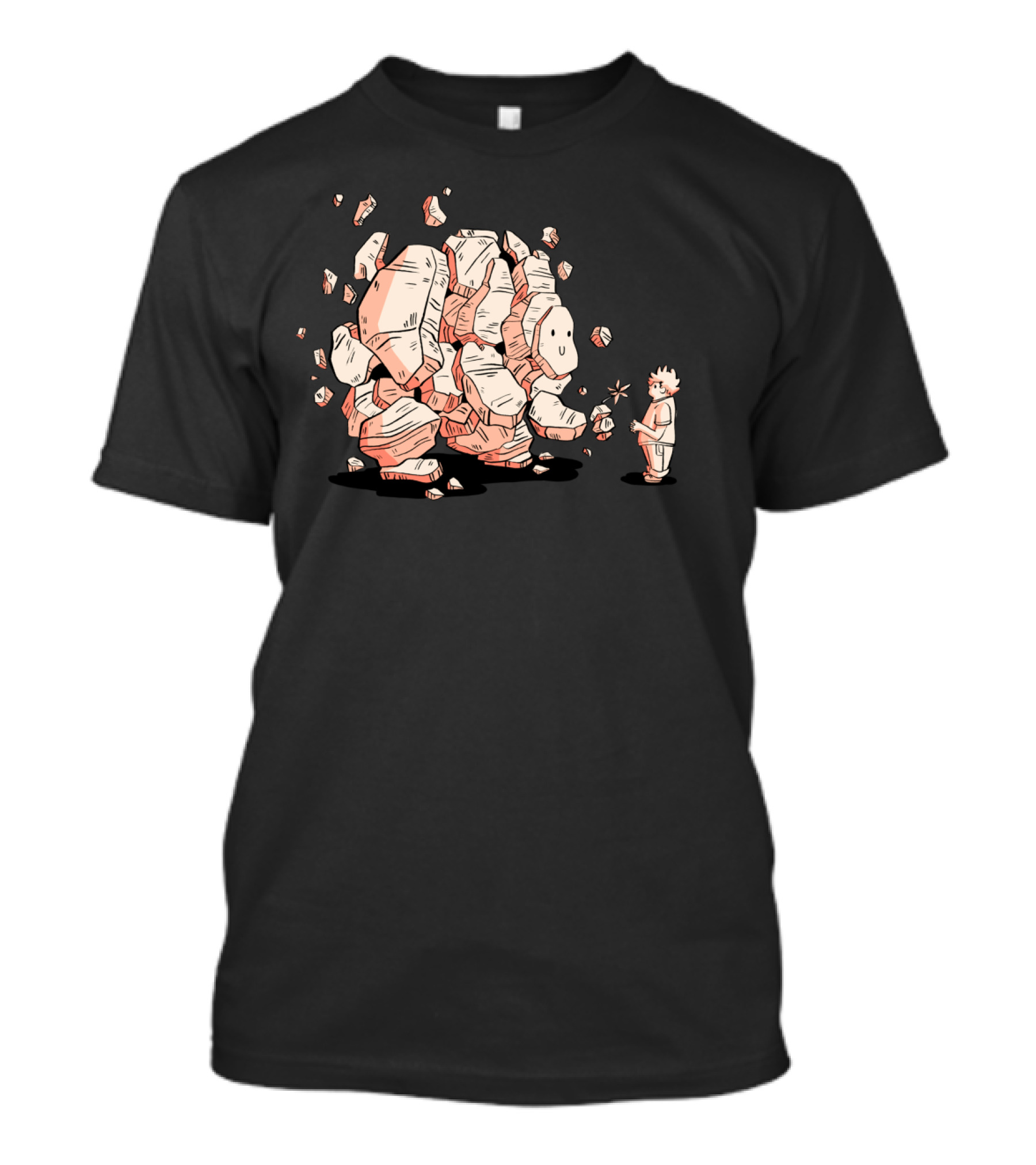 Stone Golem Anime Child Interaction Scene T-Shirt