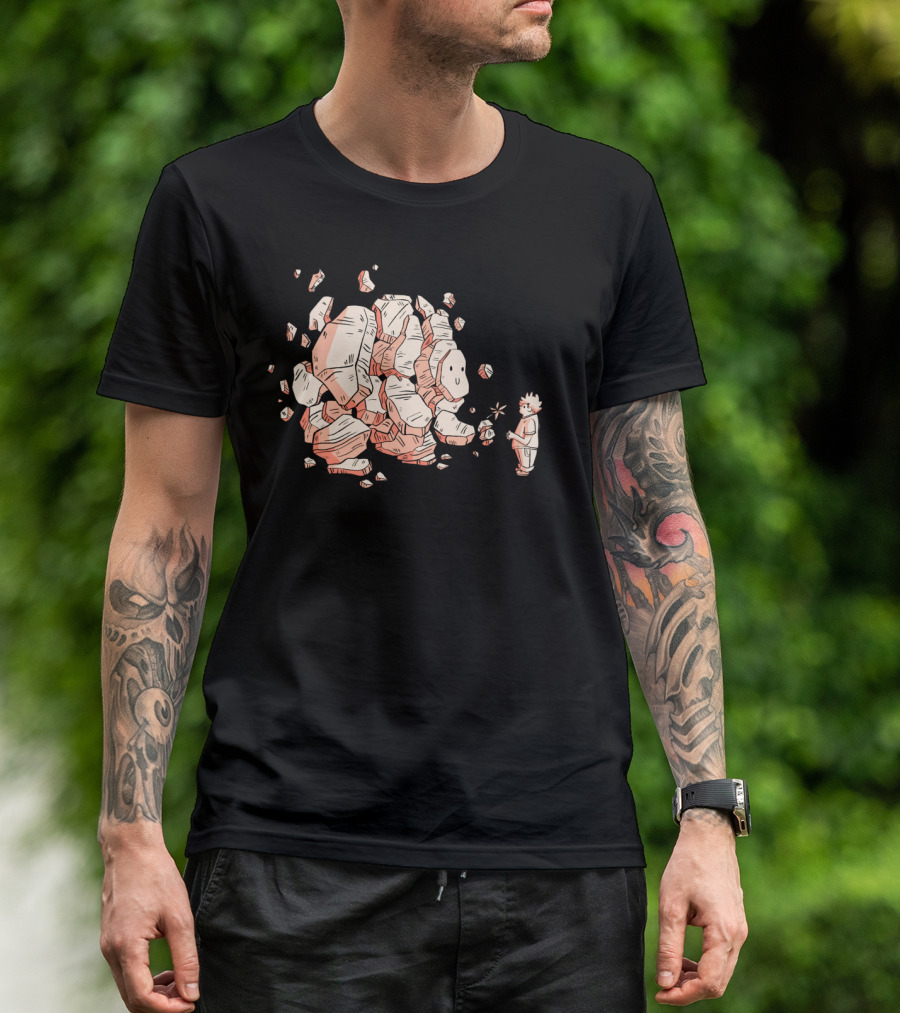 Stone Golem Anime Child Interaction Scene T-Shirt