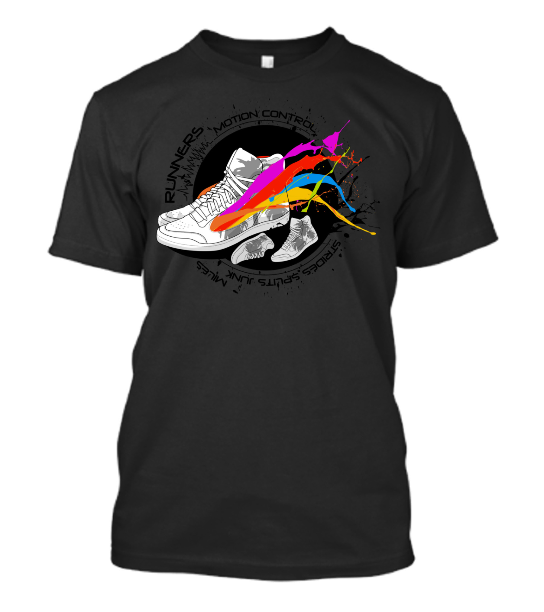 Miles Junk Sports Spurs Motion Control Colored Shoe Runners T-Shirt