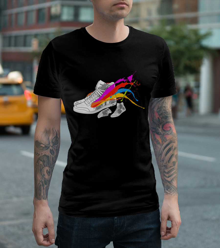 Miles Junk Sports Spurs Motion Control Colored Shoe Runners T-Shirt