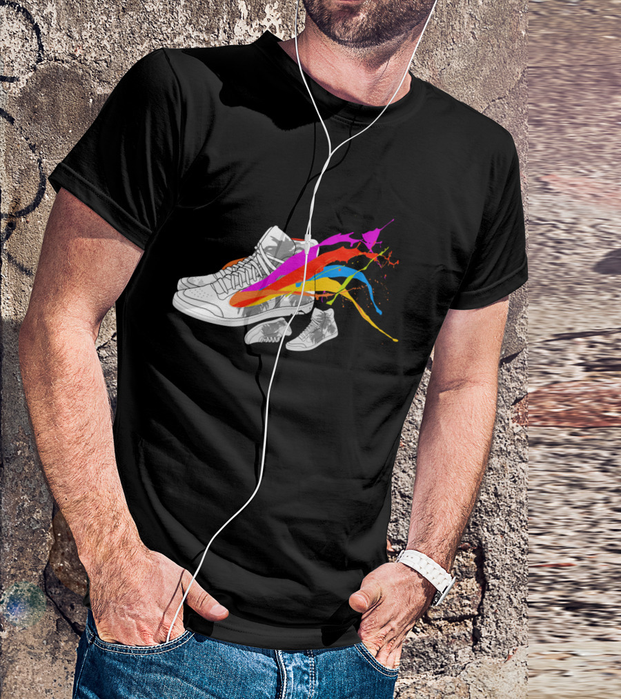 Miles Junk Sports Spurs Motion Control Colored Shoe Runners T-Shirt