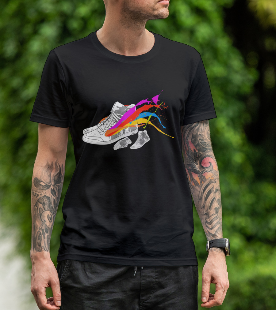 Miles Junk Sports Spurs Motion Control Colored Shoe Runners T-Shirt