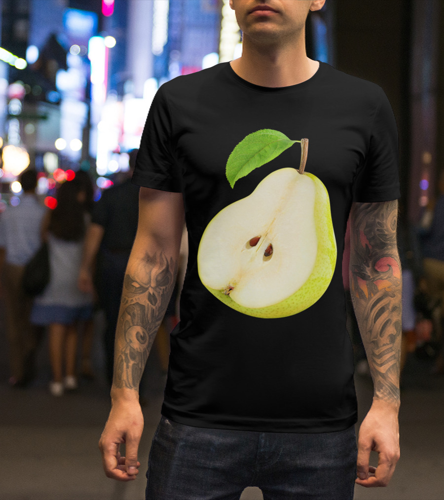 Half Of Pear Slice With Leaf T-Shirt