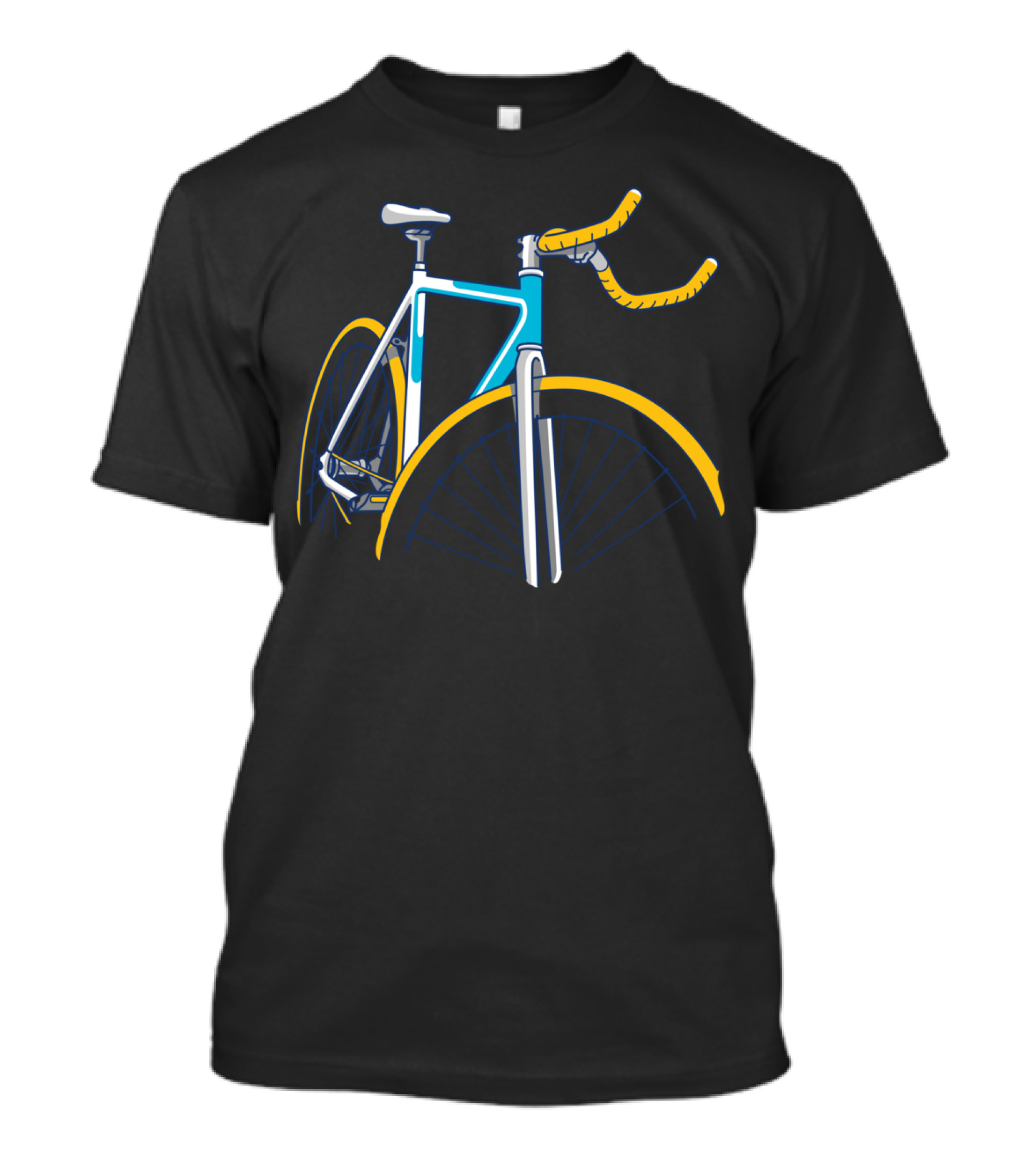 Fixie Bicycle Urban Culture Fixed Gear Aesthetic With Yellow And Blue Accents T-Shirt