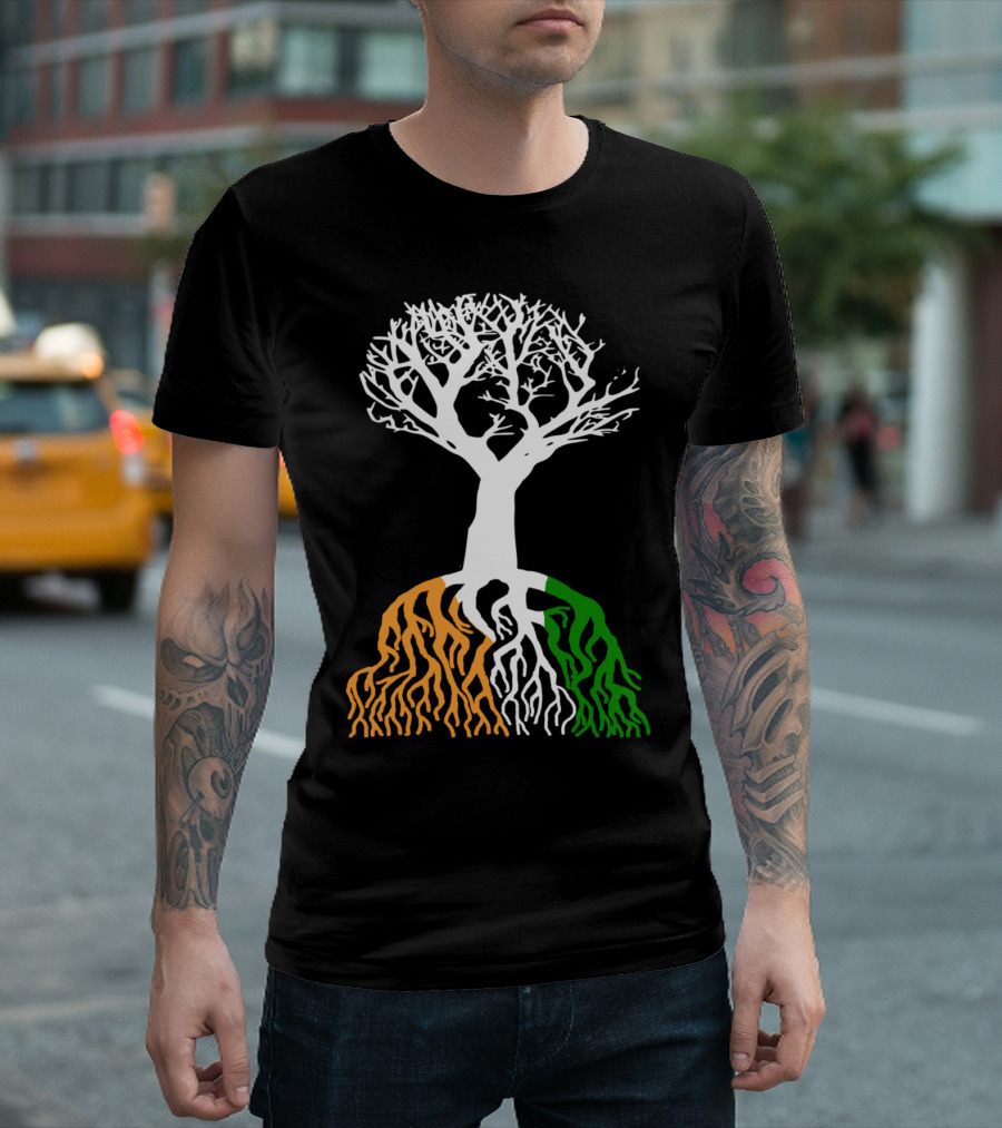 FLAG MEXICO TREE WHITE ORANGE GREEN ROOTS T-Shirt