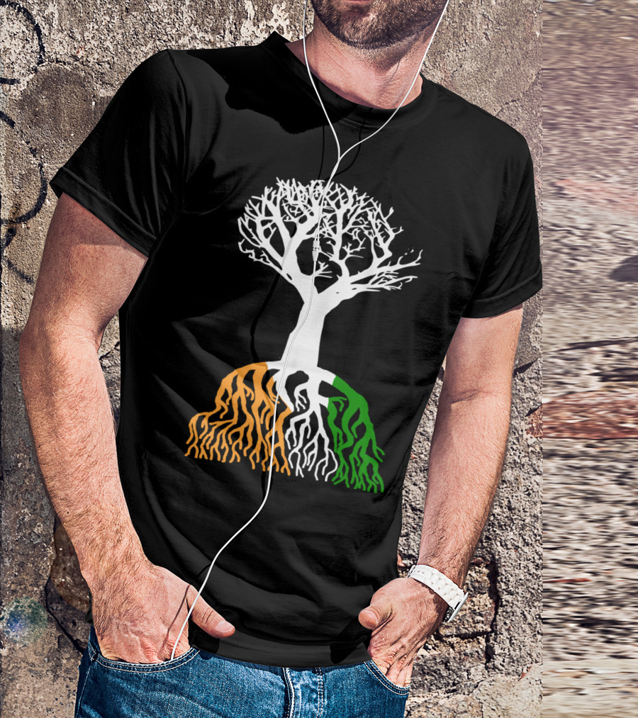 FLAG MEXICO TREE WHITE ORANGE GREEN ROOTS T-Shirt
