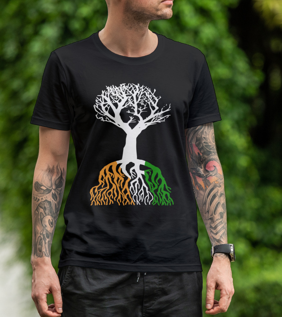 FLAG MEXICO TREE WHITE ORANGE GREEN ROOTS T-Shirt