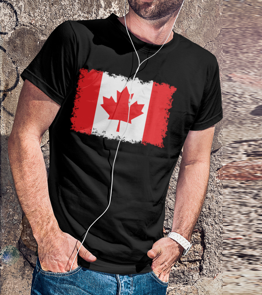 Grunge Distressed Flag Of Canada Maple Leaf T-Shirt