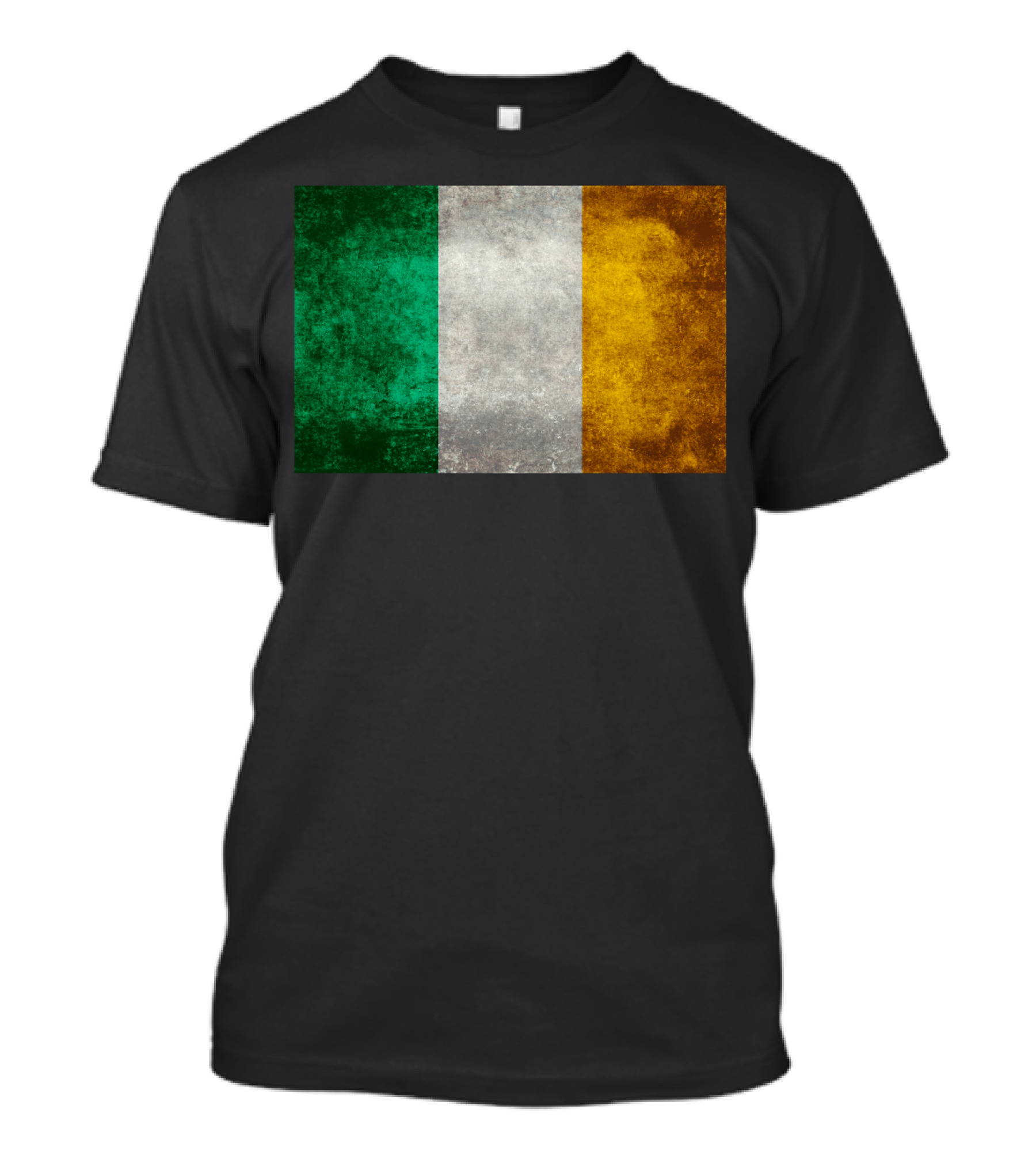 Vintage Style Distressed Irish Tricolor Flag T-Shirt