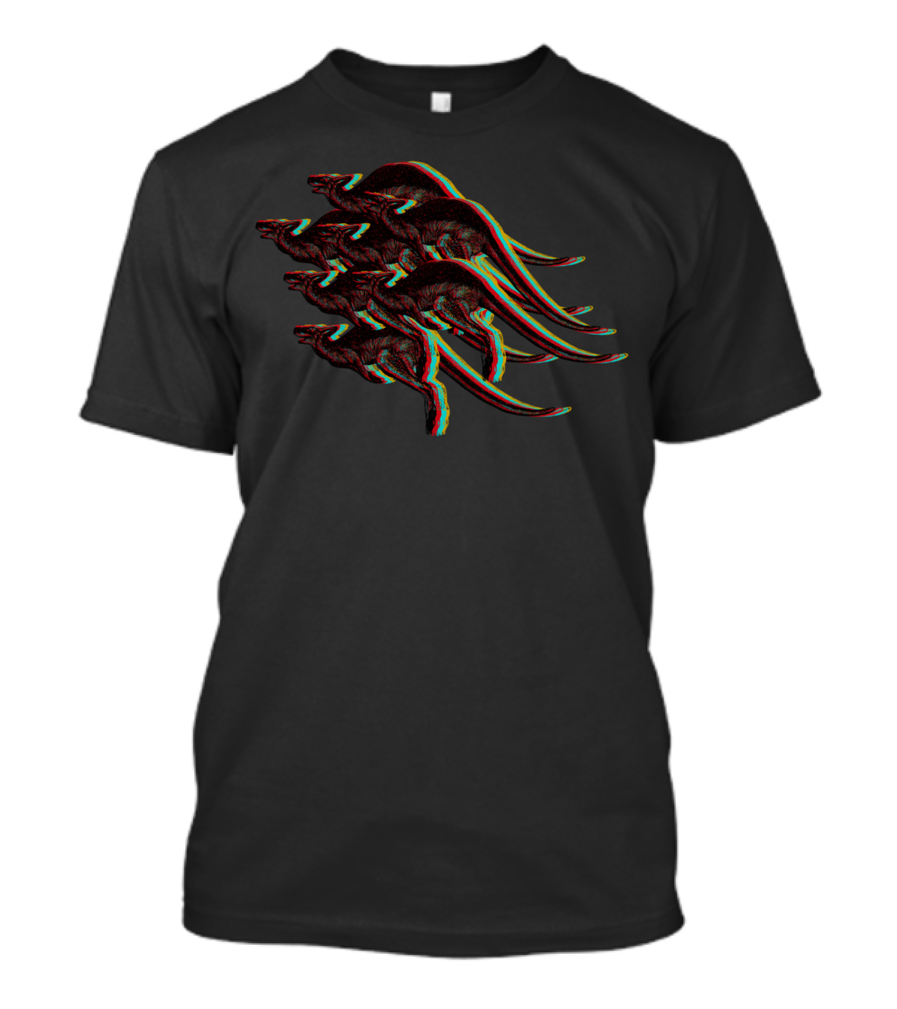 7kangaroo Glitch Effect Multiplication T-Shirt