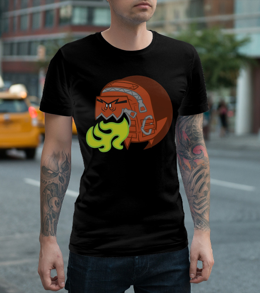 Angry Monster Backpack Breathing Green Fire T-Shirt