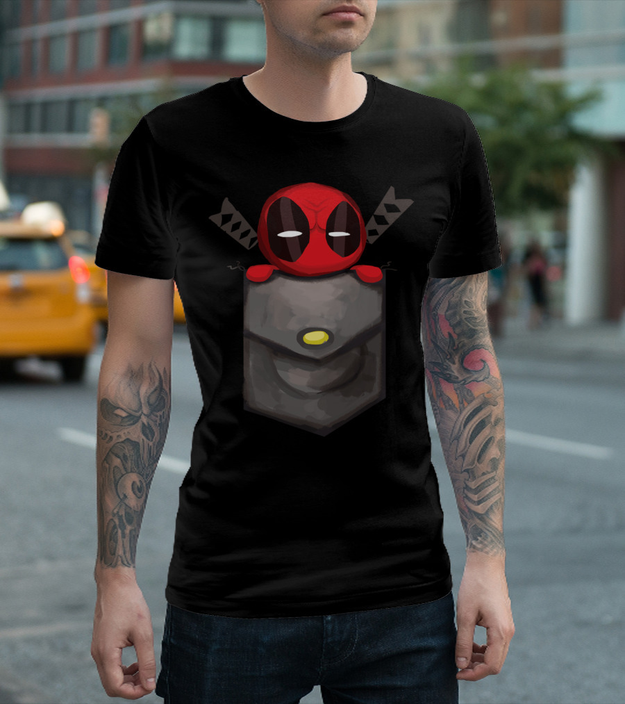 Deadpool Pocket Chibi with Katanas T-Shirt