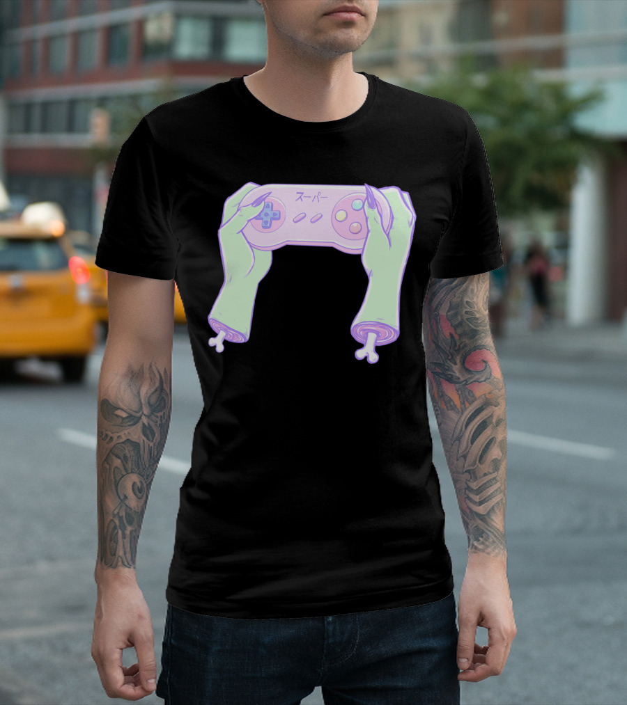 Super Zombie Gamer Girl Controller T-Shirt