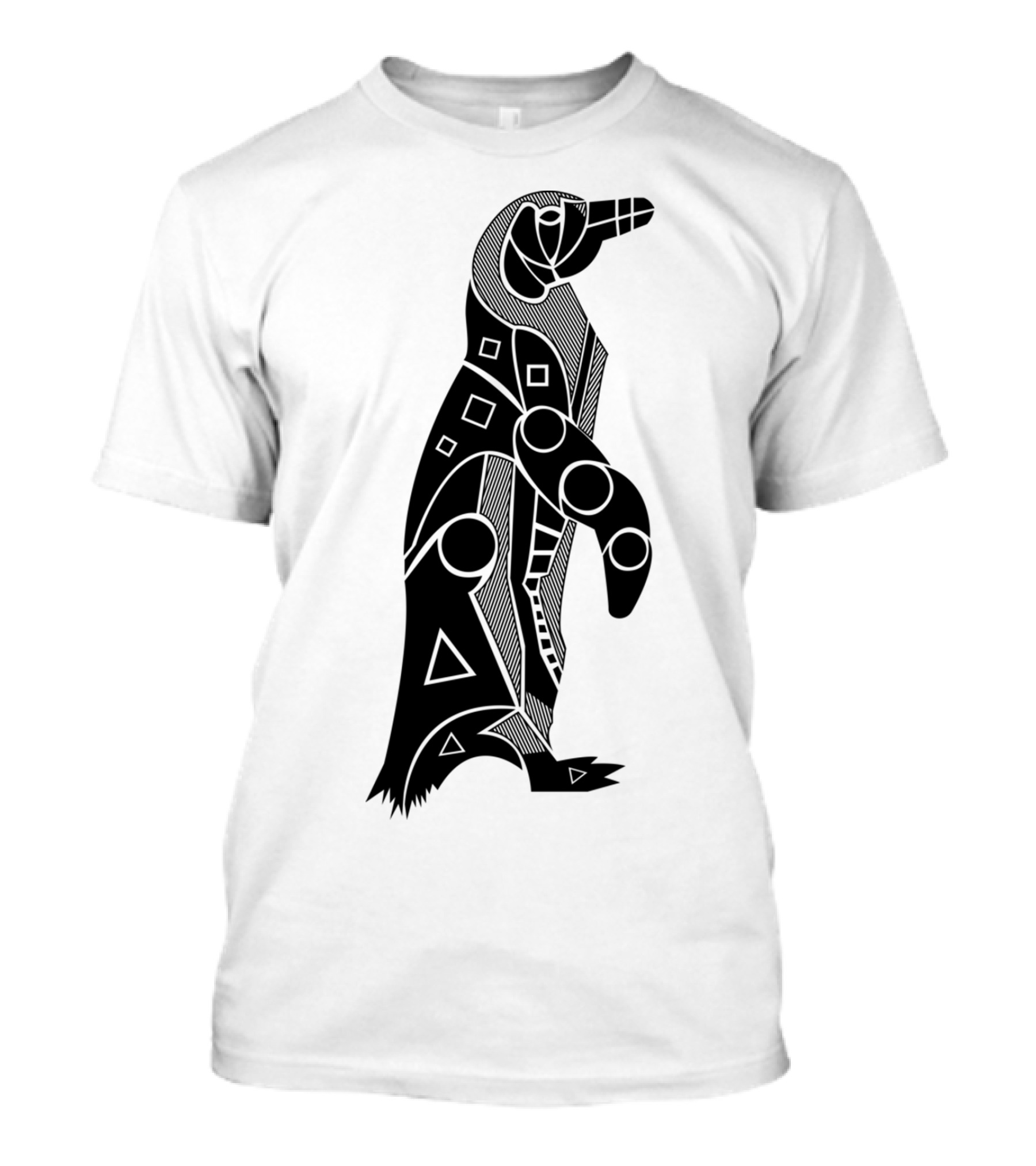 Black Footed African Penguin Geometric T-Shirt