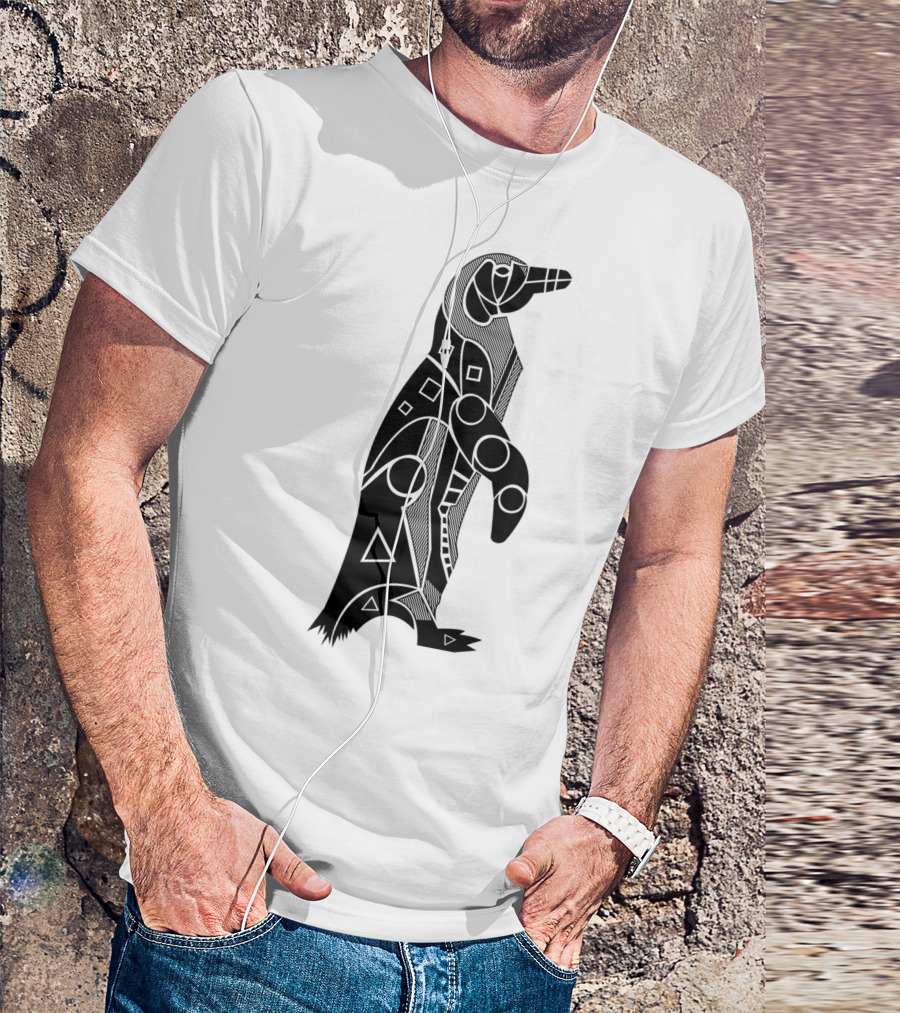 Black Footed African Penguin Geometric T-Shirt