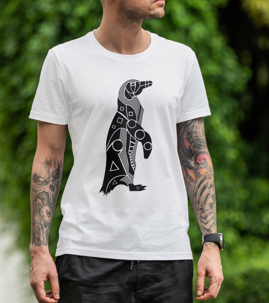 Black Footed African Penguin Geometric T-Shirt