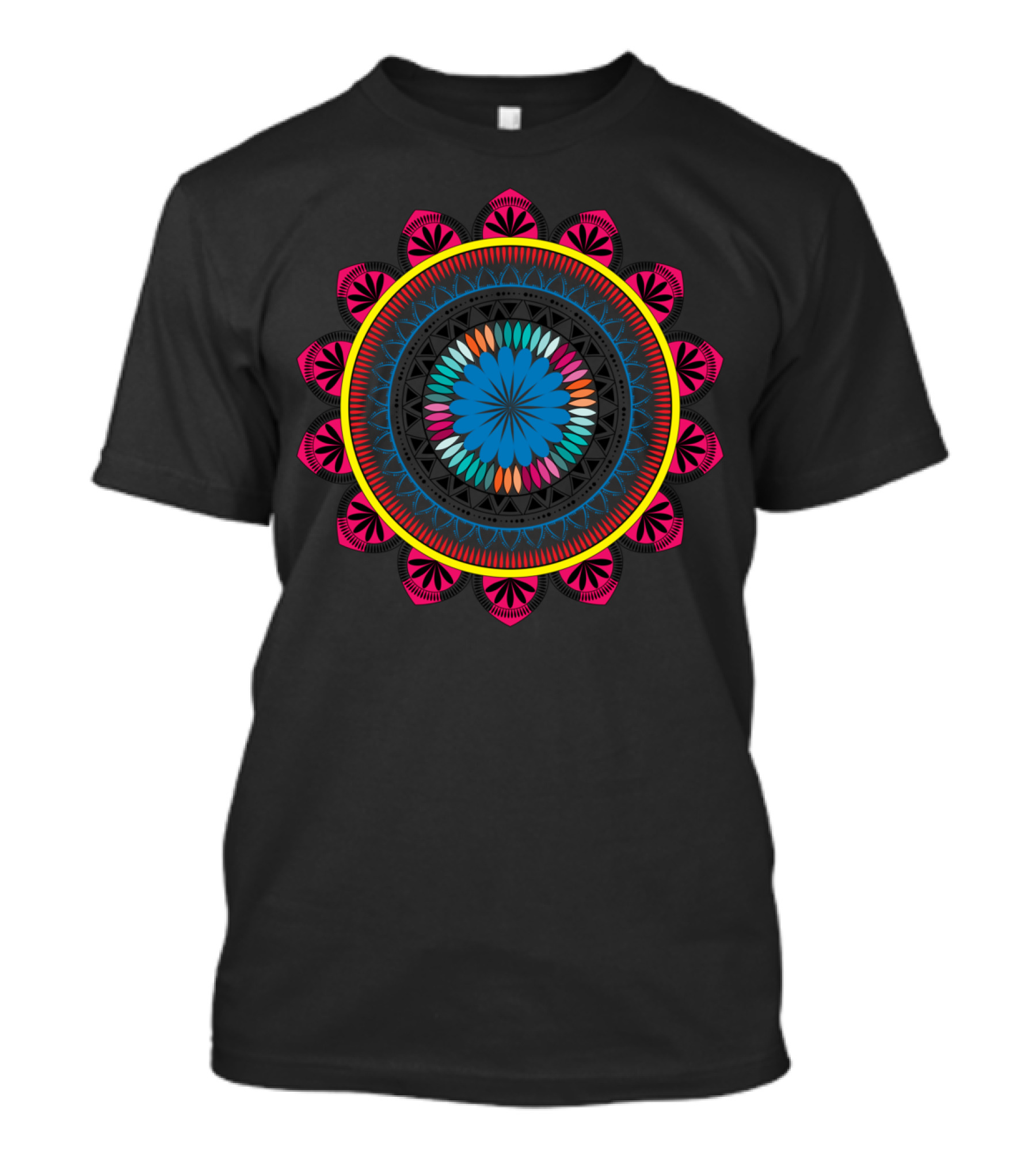 Colorful Vibrant Boho Mandala Pattern Radiant Festive Geometric T-Shirt