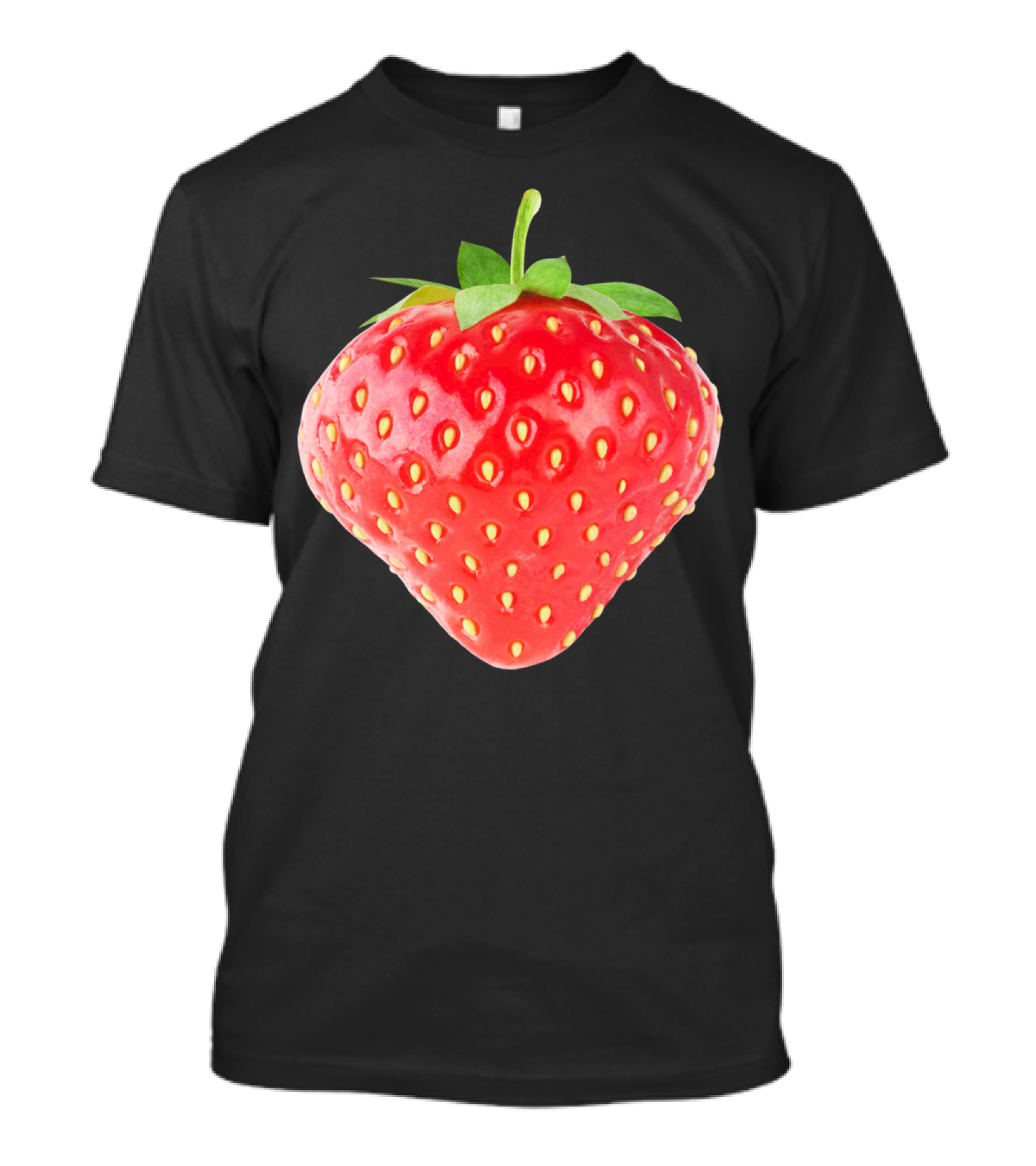 Strawberry Realistic Red Fruit With Green Leaves T-Shirt