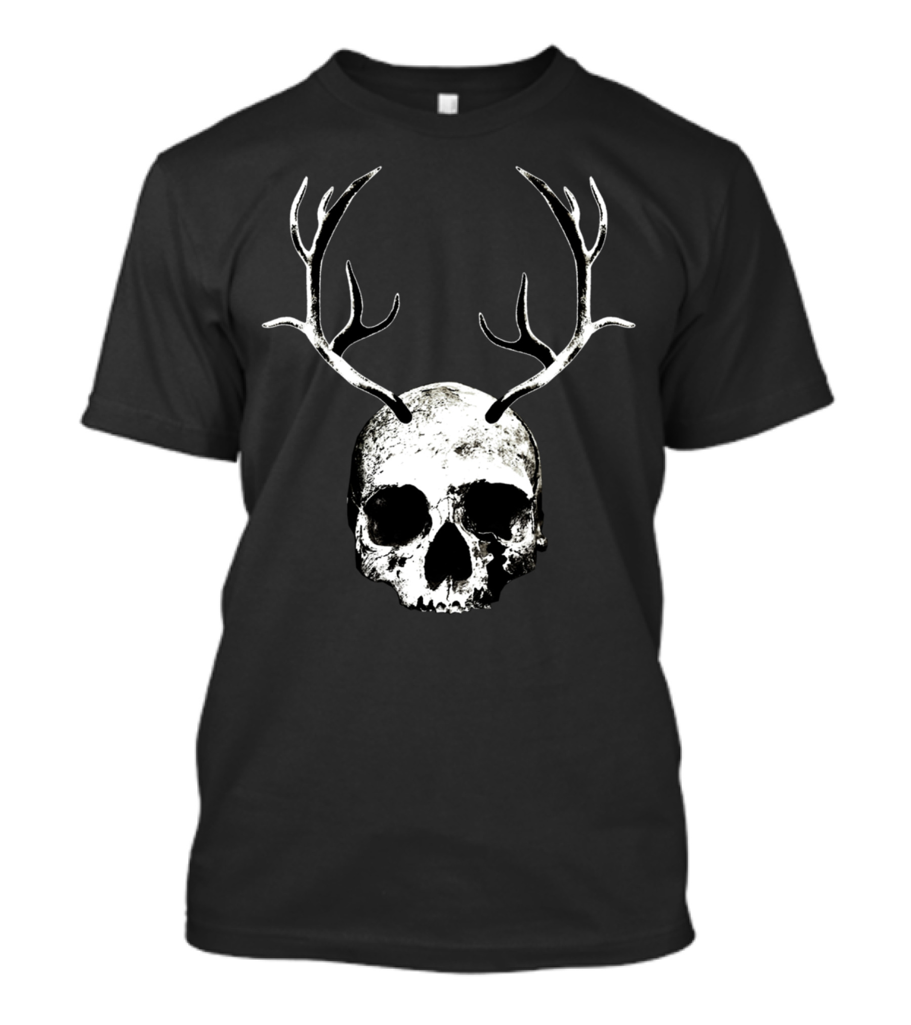 Reindeer Man Skull Antler Fusion T-Shirt