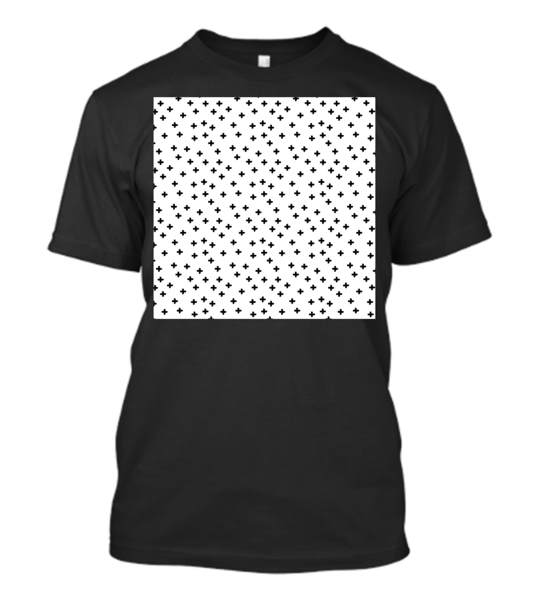White Background Black Hand Drawn Pluses T-Shirt
