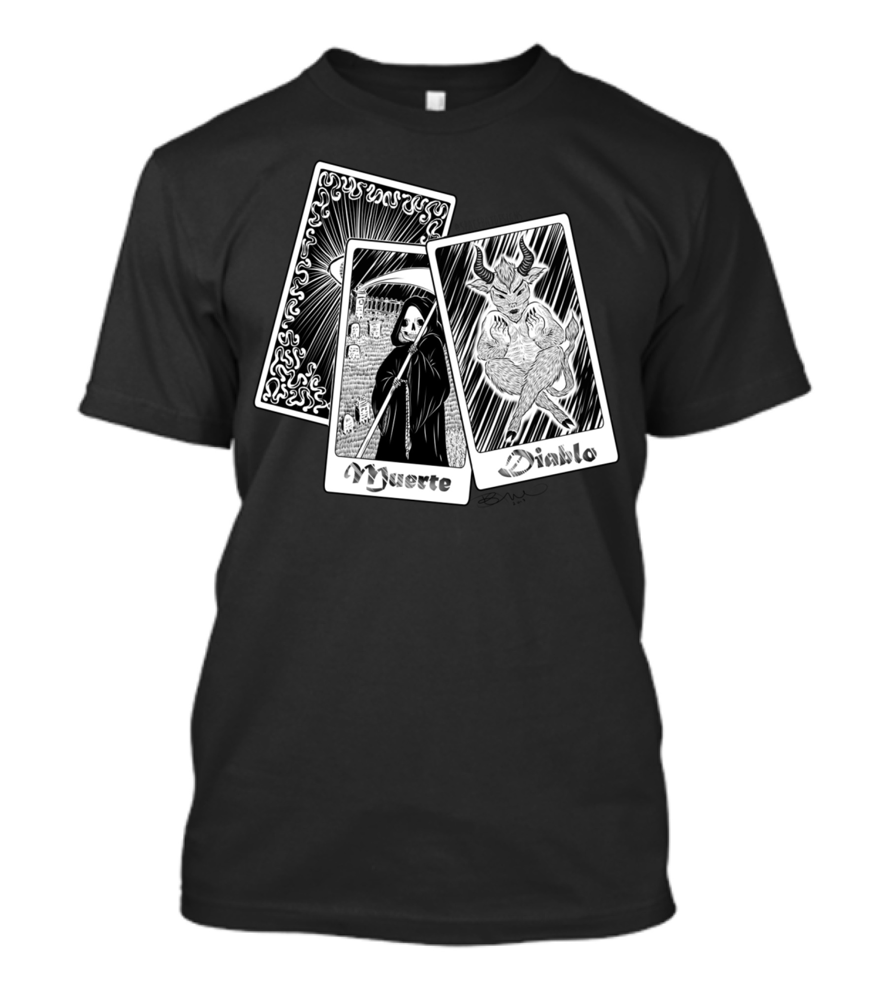 Muerte Diablo Tarot Card Dark T-Shirt