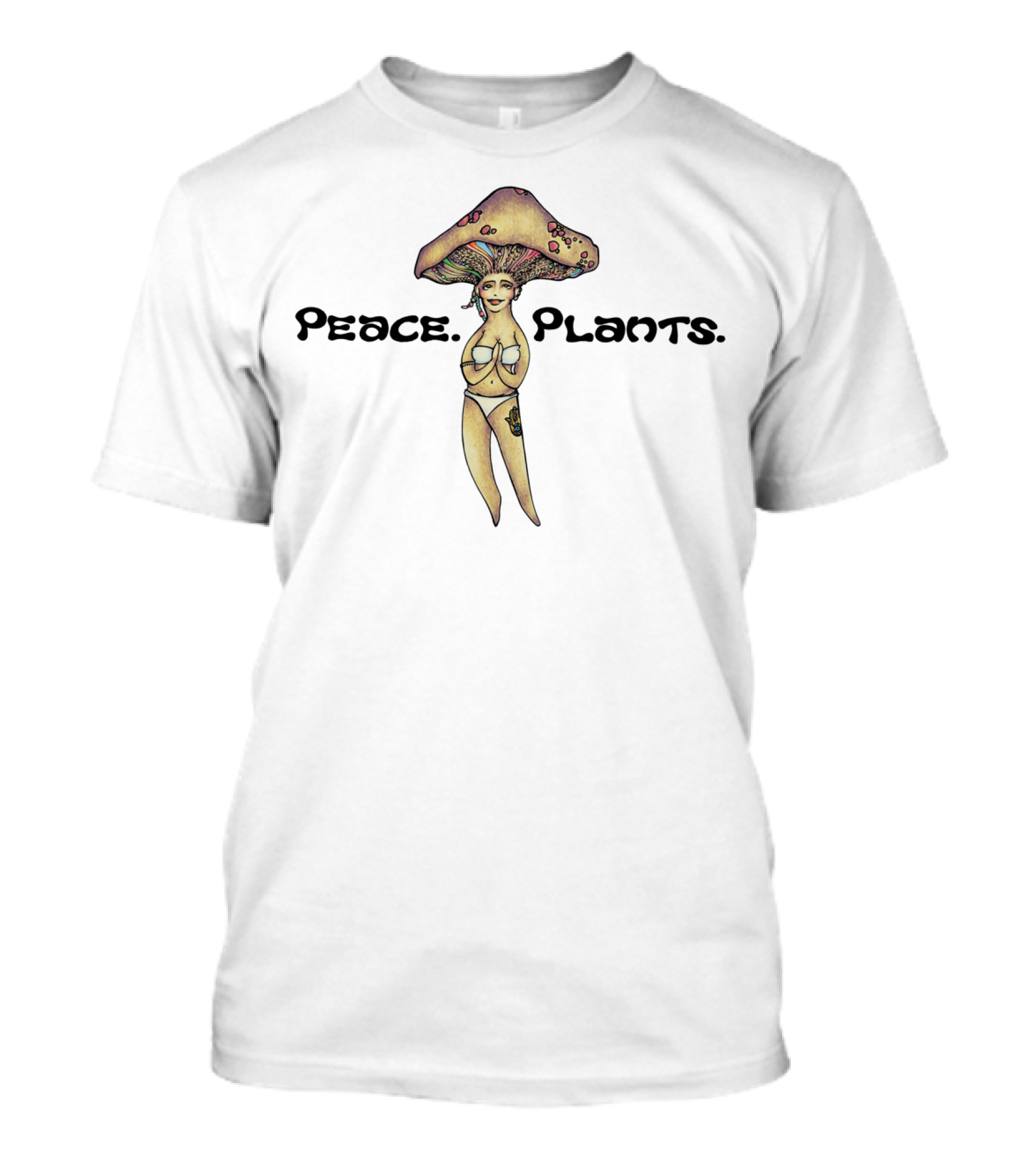 Peace Plants Mushroom Veggie Girl T-Shirt