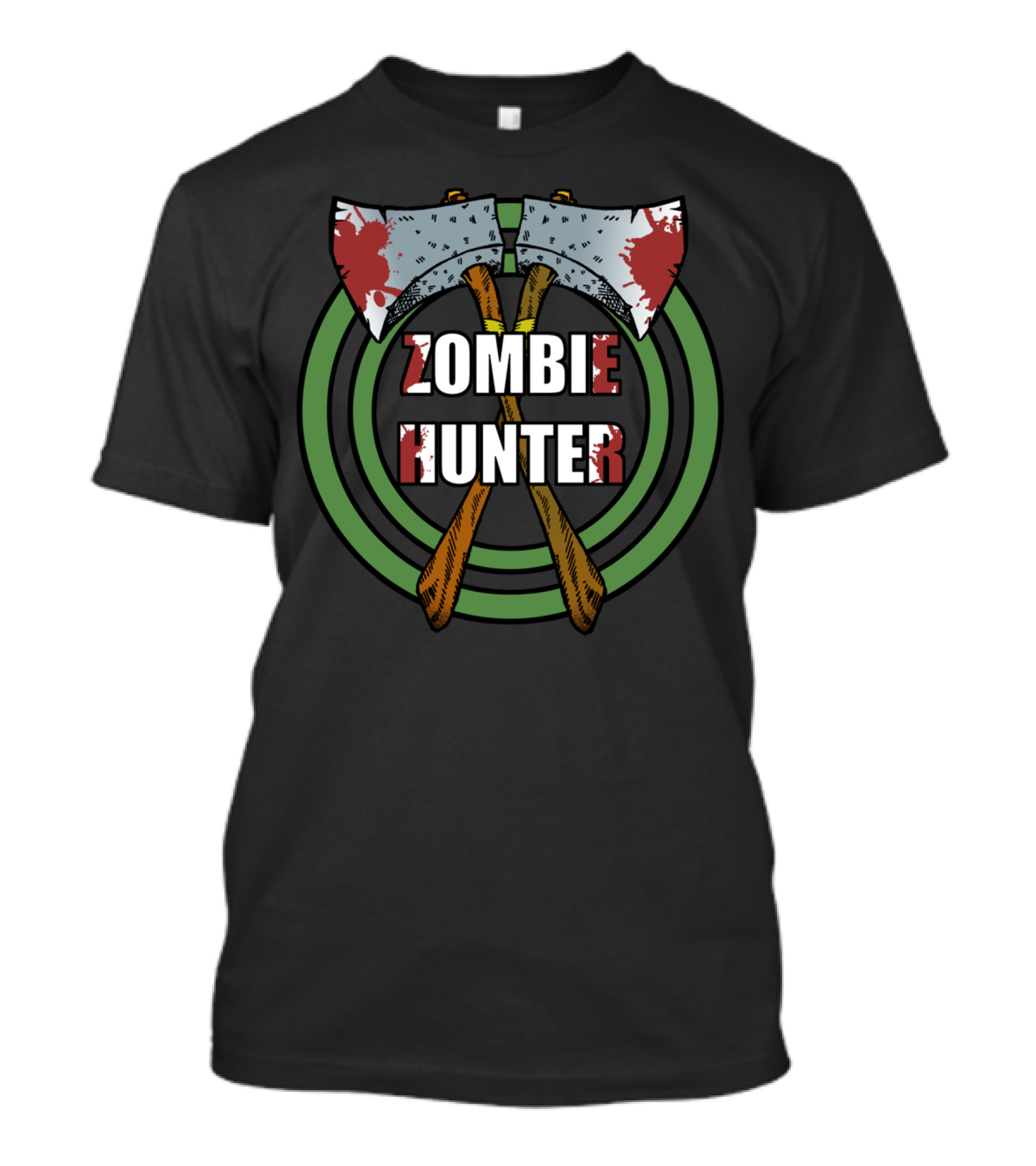 Zombie Hunter Bloodied Axes Target T-Shirt