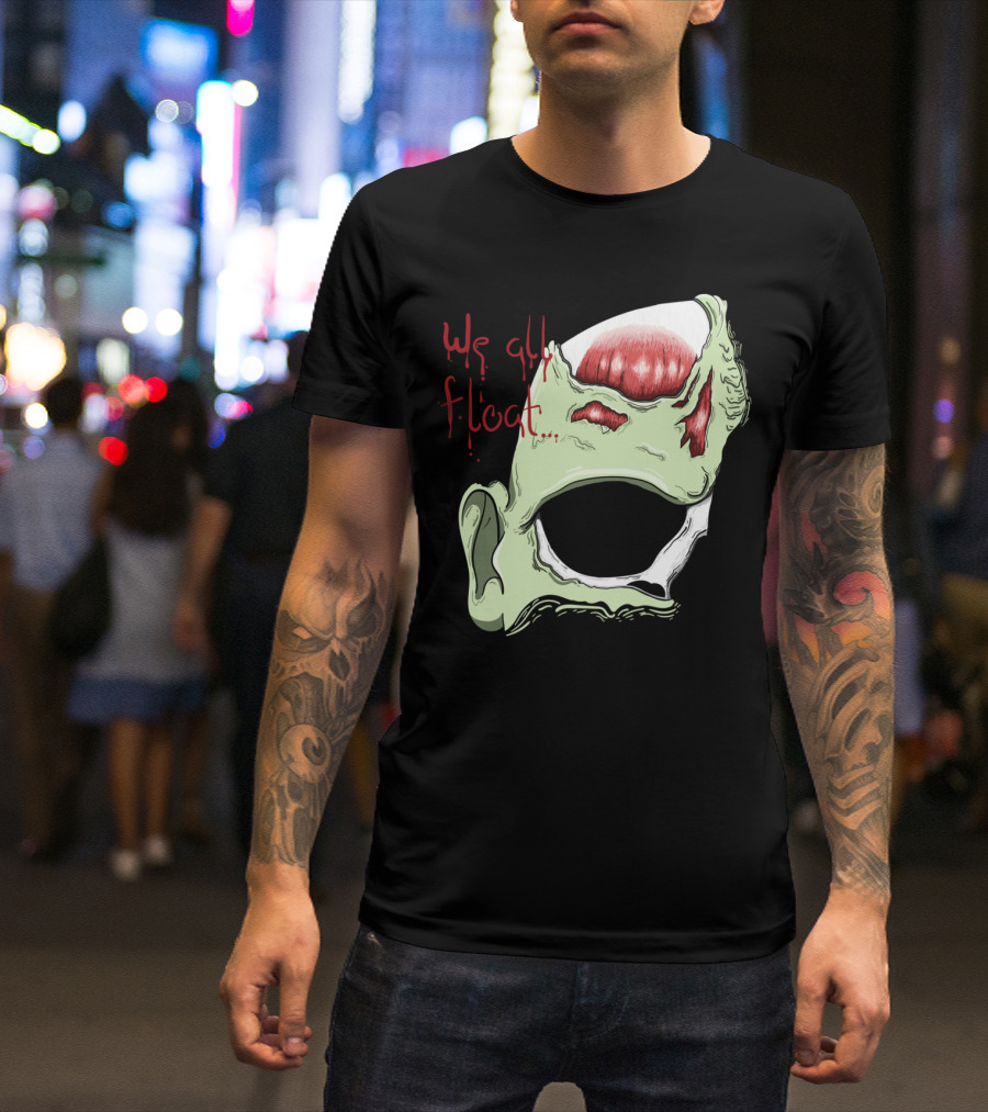 We All Float Zombie Skull T-Shirt