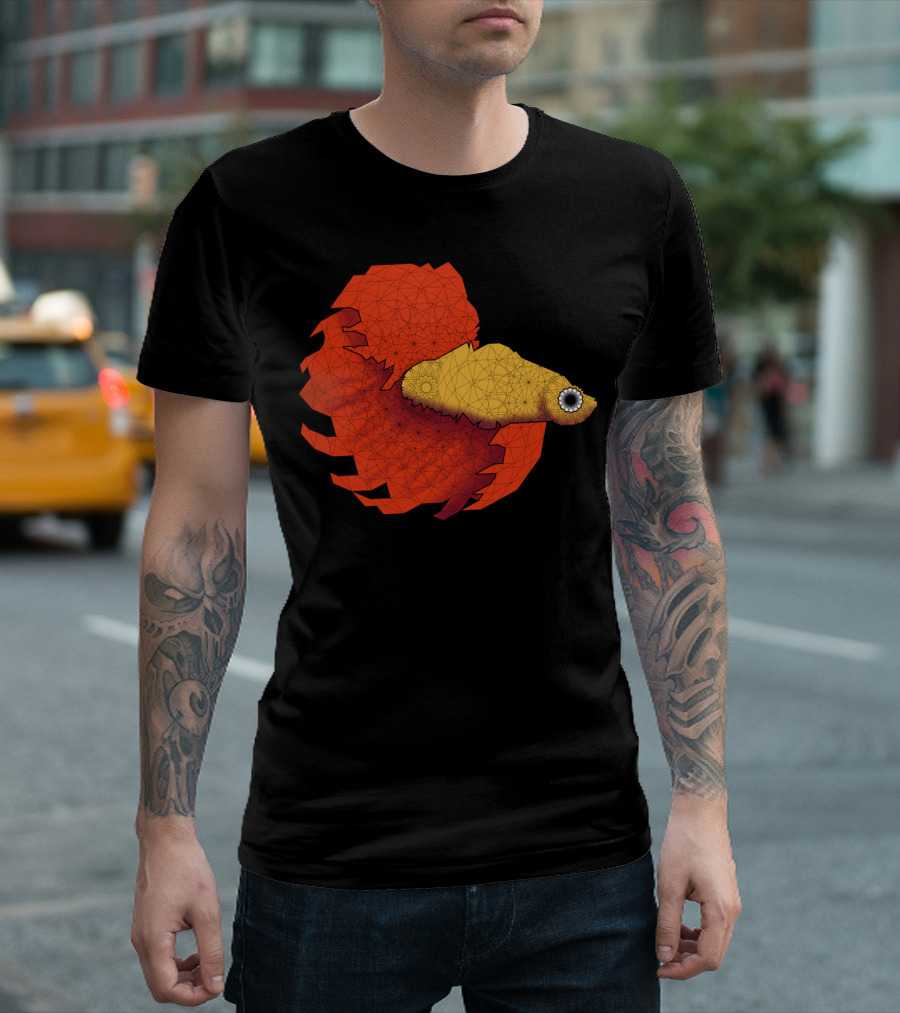 Alpha Beta Panel Geometric Fish T-Shirt